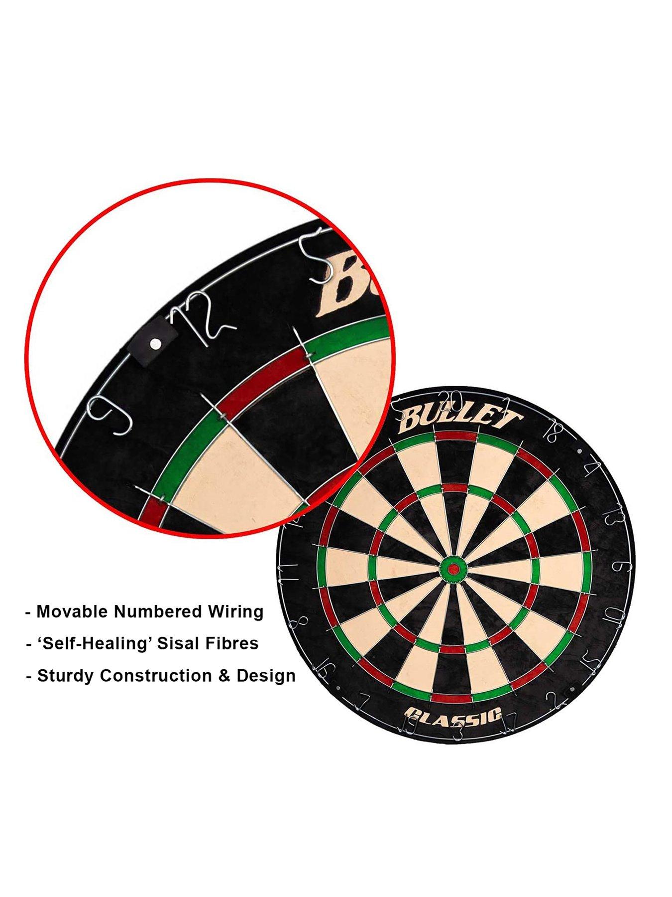 verkenner verdwijnen stok Bullet Large Darts Tournament Set - Includes Dartboard, 6 Steel Darts, EVA  Surround Ring, Throwing Line Sticker - Black | Very Ireland