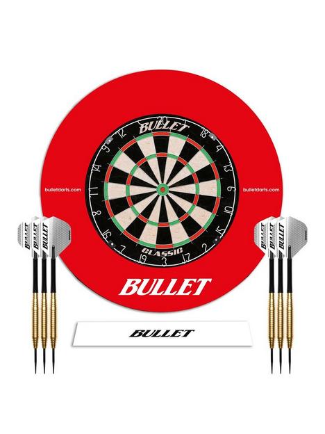 bullet-large-darts-tournament-set-includes-dartboard-6-steel-darts-eva-surround-ring-throwing-line-sticker-red