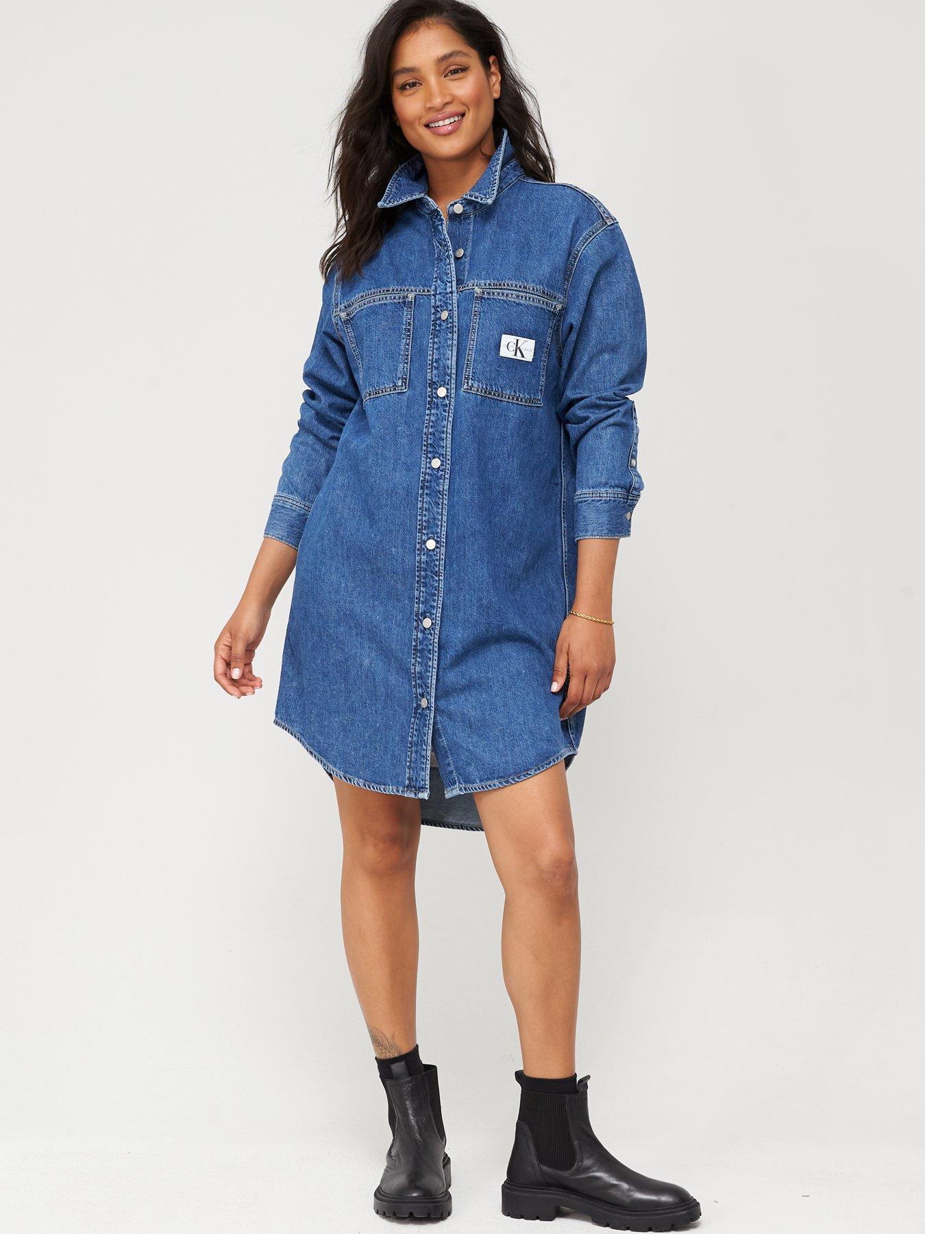 schuifelen advies Eigenlijk Calvin Klein Jeans Utility Shirt Dress - Blue | Very Ireland