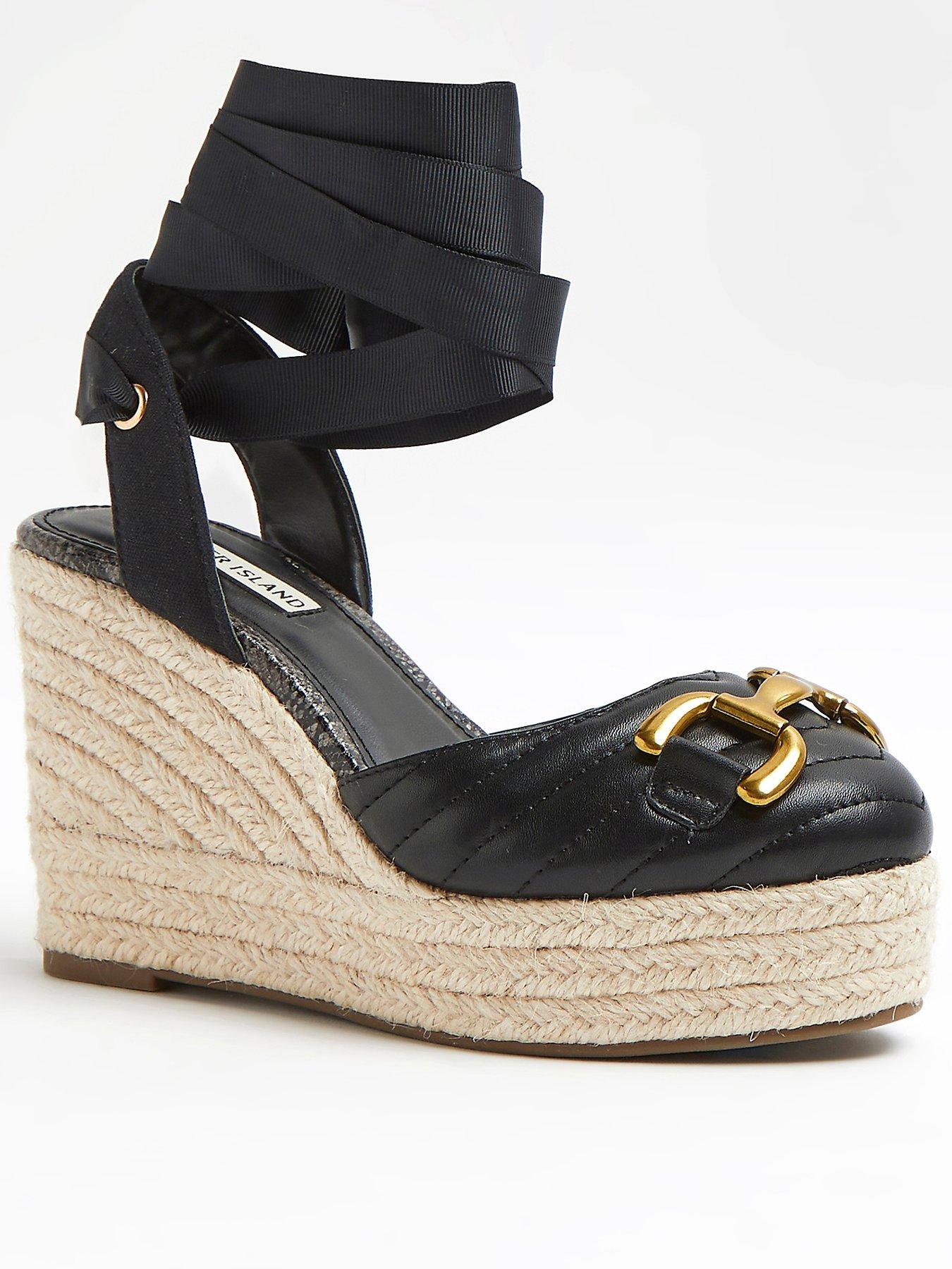 River island black discount wedges