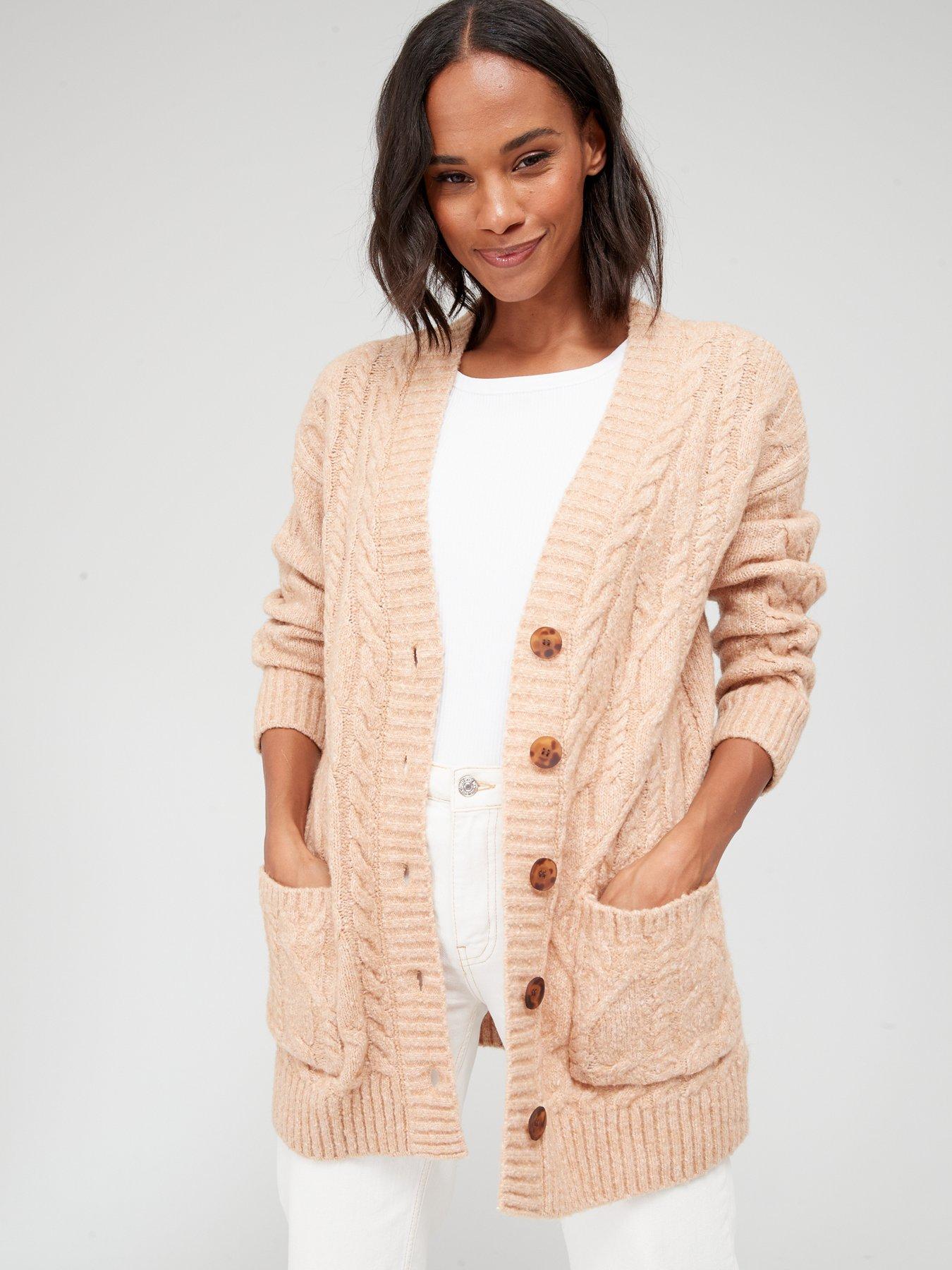 Camel chunky shop knit cardigan