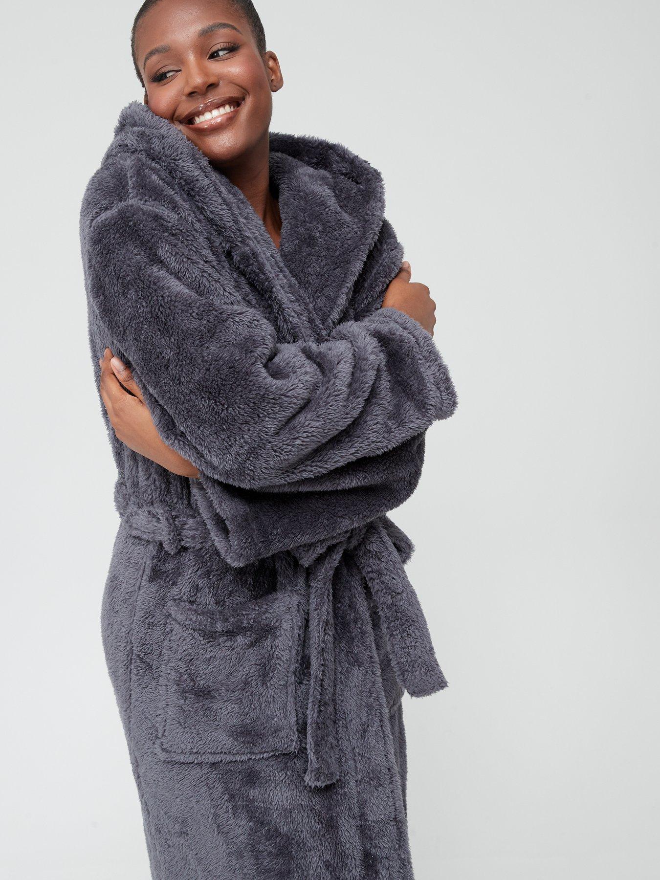Hmifjum Bathrobes Womens Grey Towelling Dressing Gown BJÄLVEN Bath