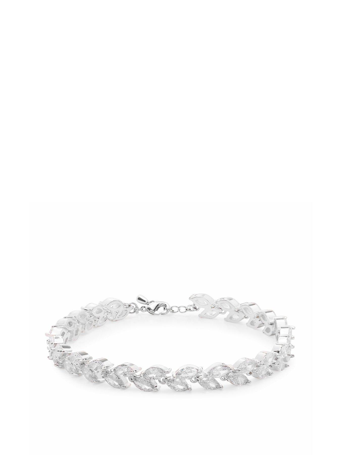 jon-richard-silver-plated-cubic-zirconia-multi-navette-braceletfront