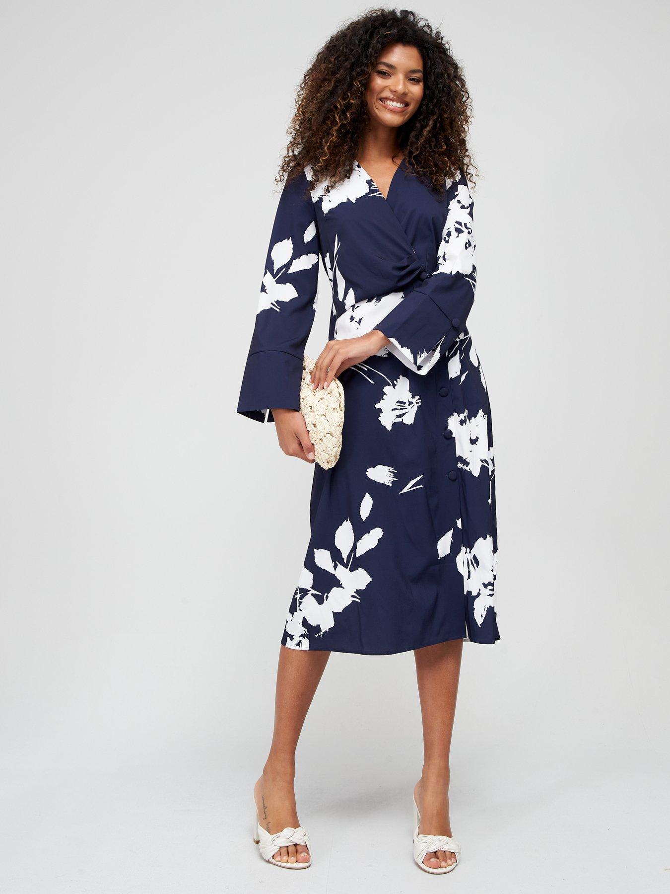 Midi dress 2025 with kimono