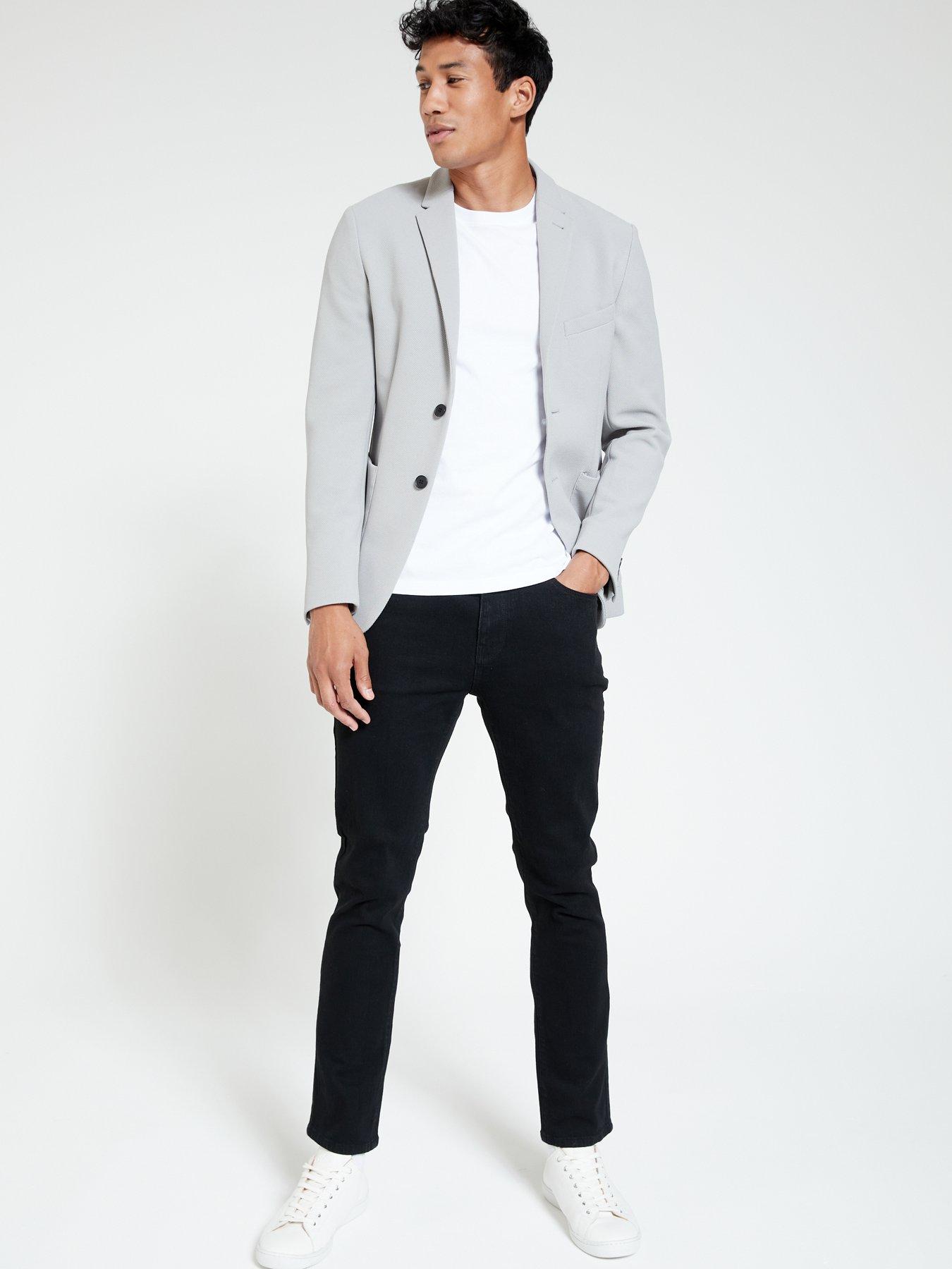 Mens grey jersey on sale blazer