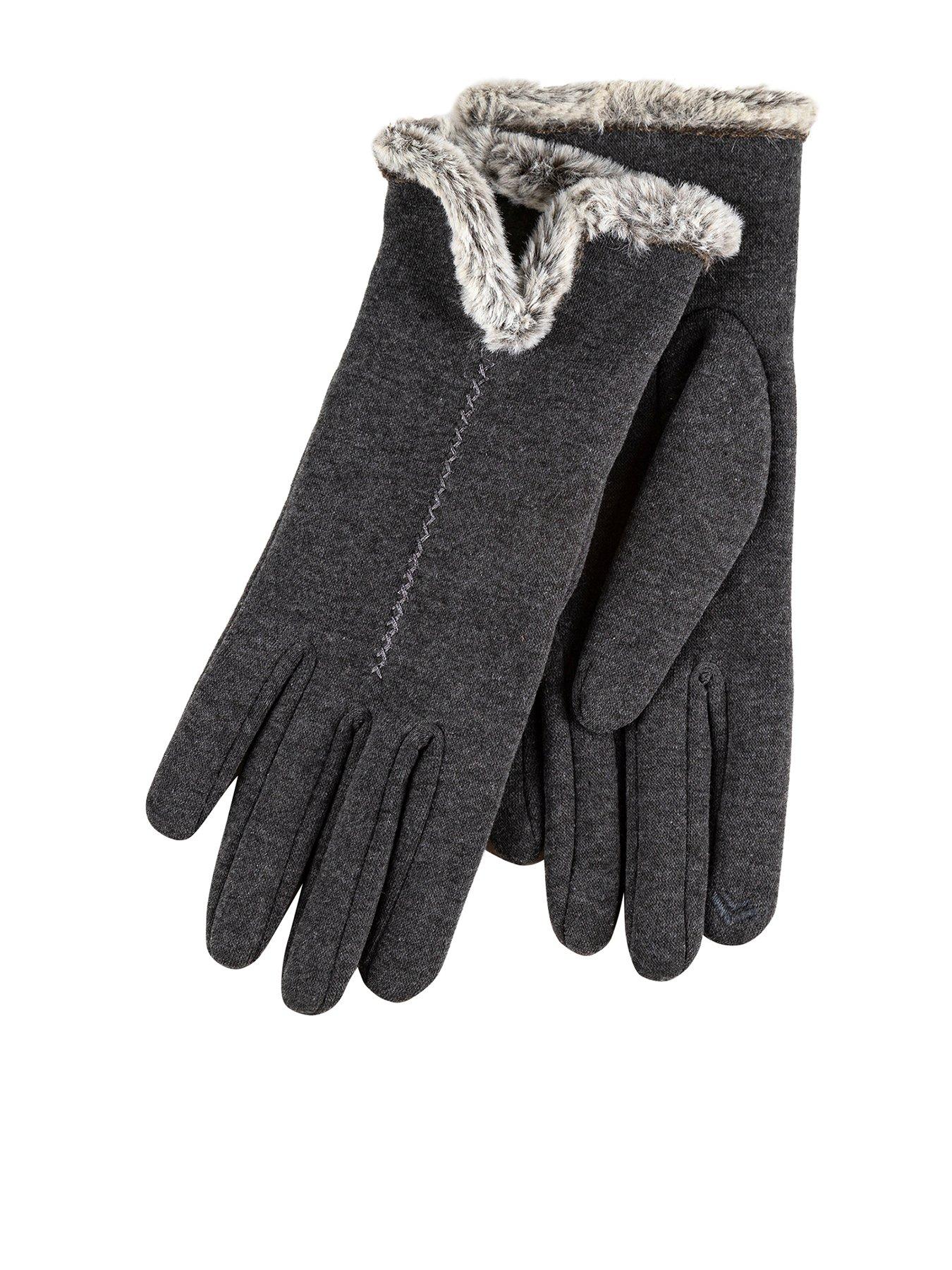 totes-thermal-smartouch-gloves-with-tipped-fauxnbspfur-cuff-greyfront