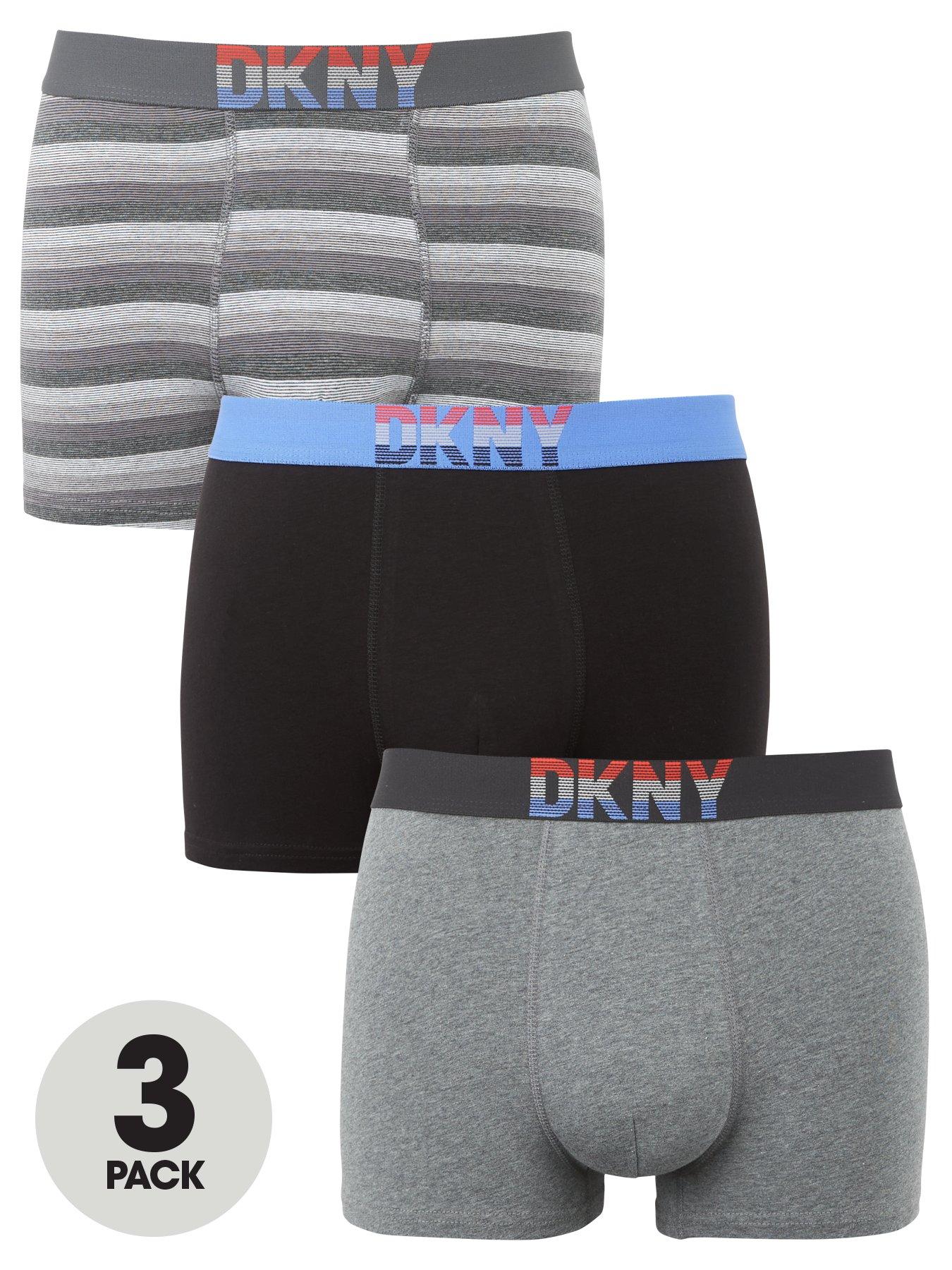 DKNY Underwear Mens 3 pack Trunks With Stretch Black