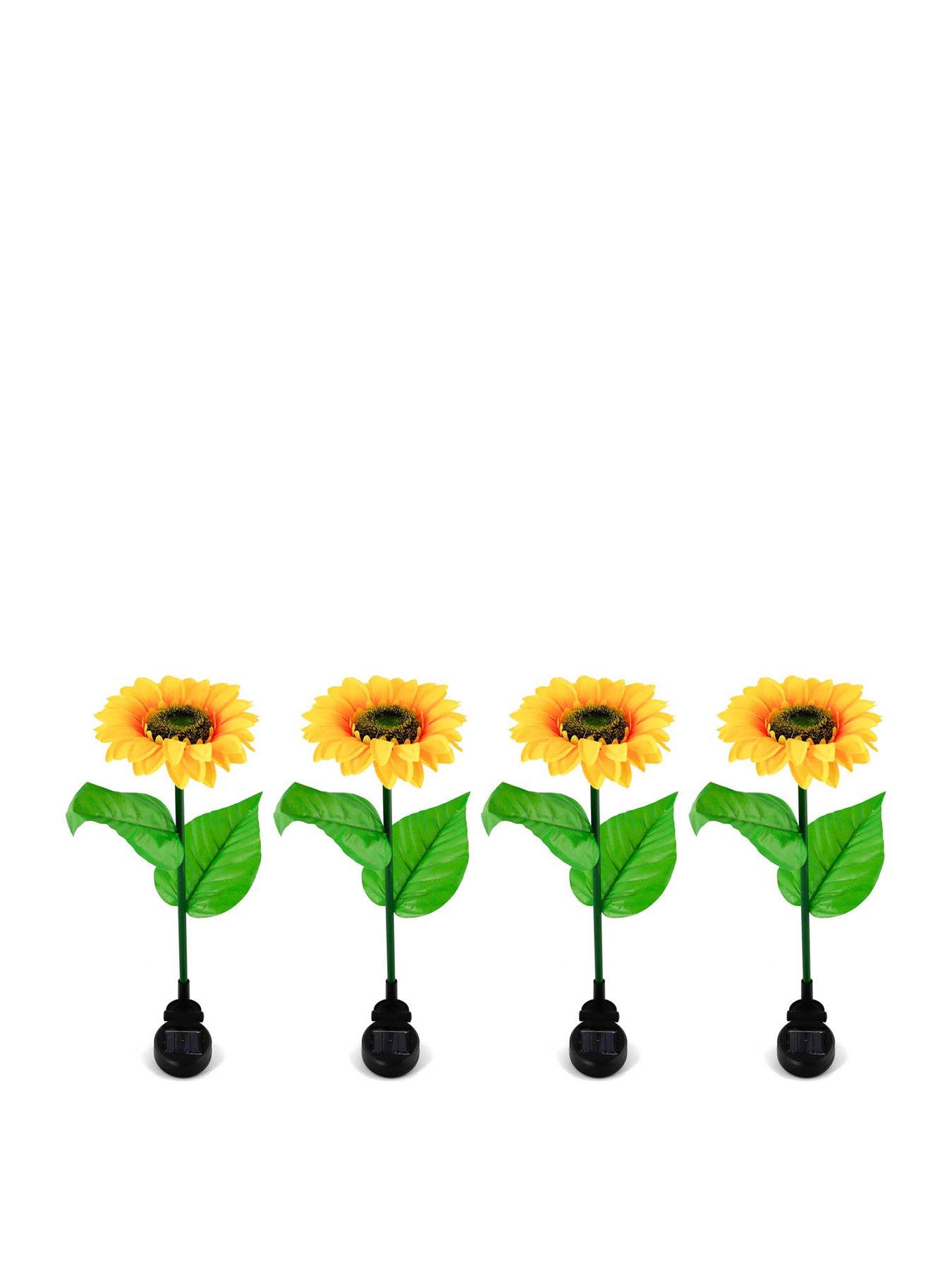 streetwize-pack-of-4-solar-powered-sunflower-stake-lights