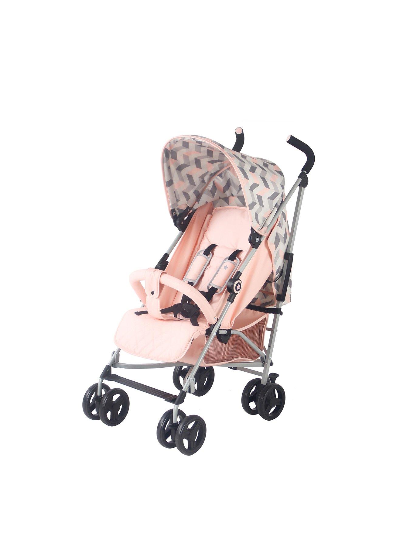 My babiie pink store and white stroller