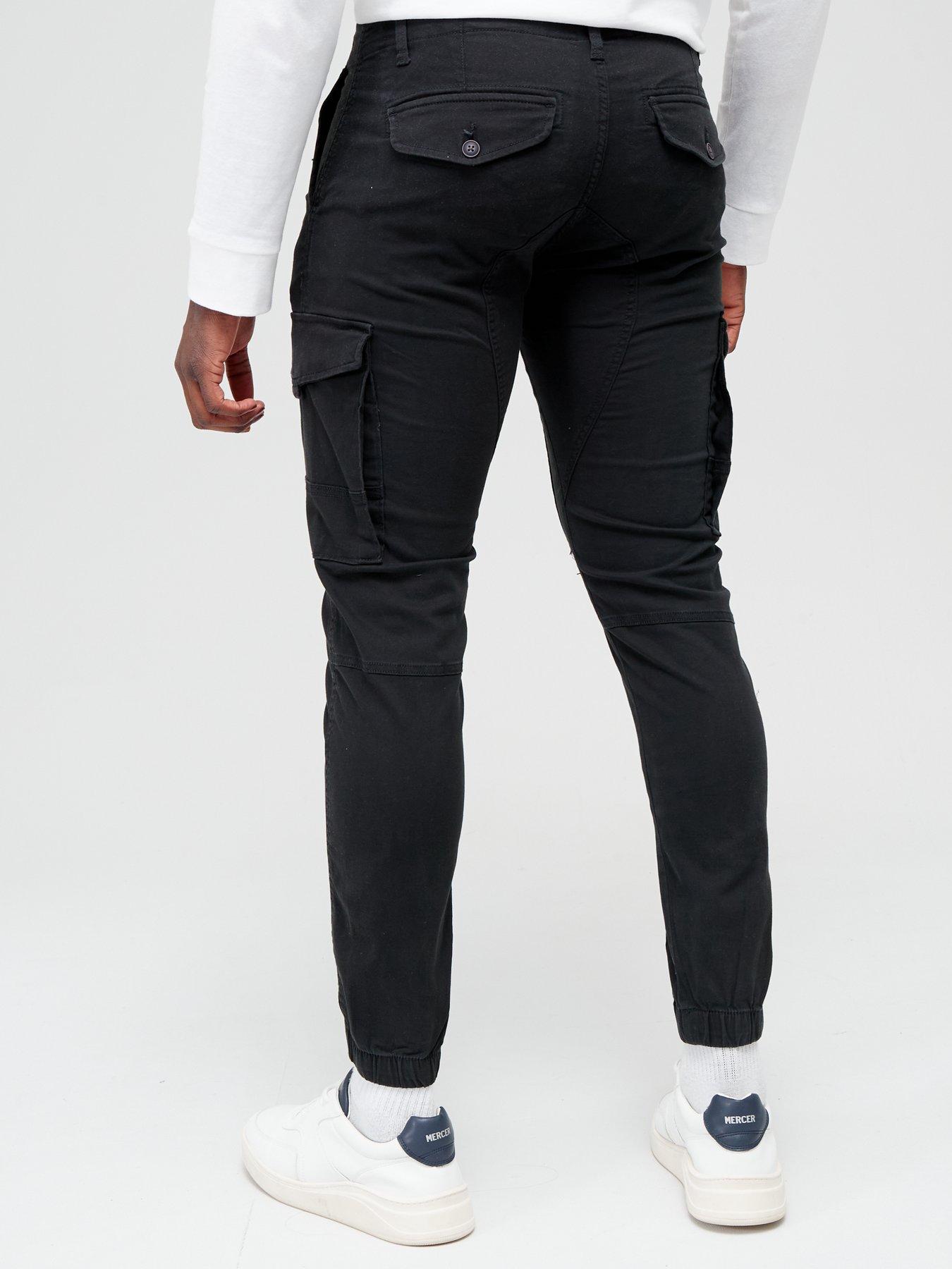 jack-jones-paul-tapered-fit-cuffed-cargo-pants-blackstillFront