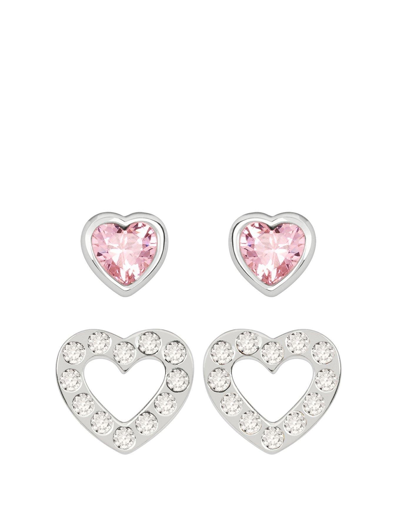 radley-ladies-sterling-silver-pink-and-clear-glass-stone-heart-shaped-studs