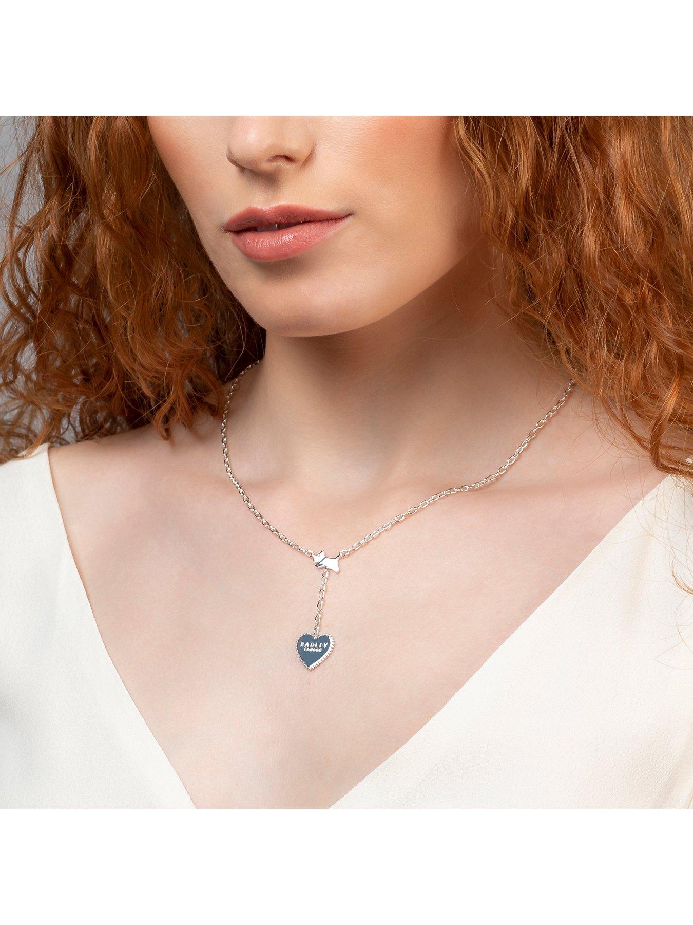 radley-ladies-silver-plated-drop-bobble-heart-necklaceback