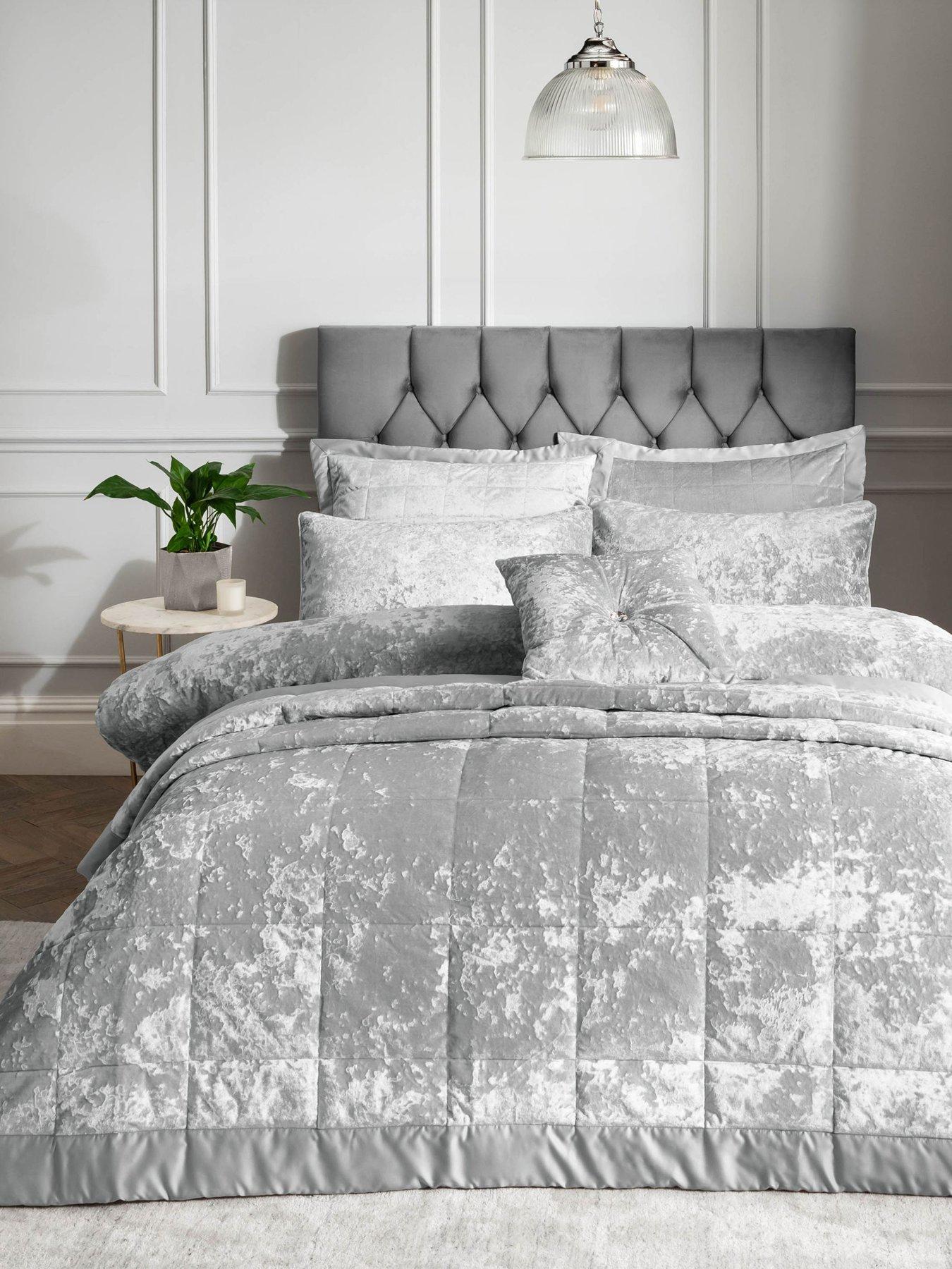 undefined Crushed Velvet Duvet Cover and Pillowcase Set