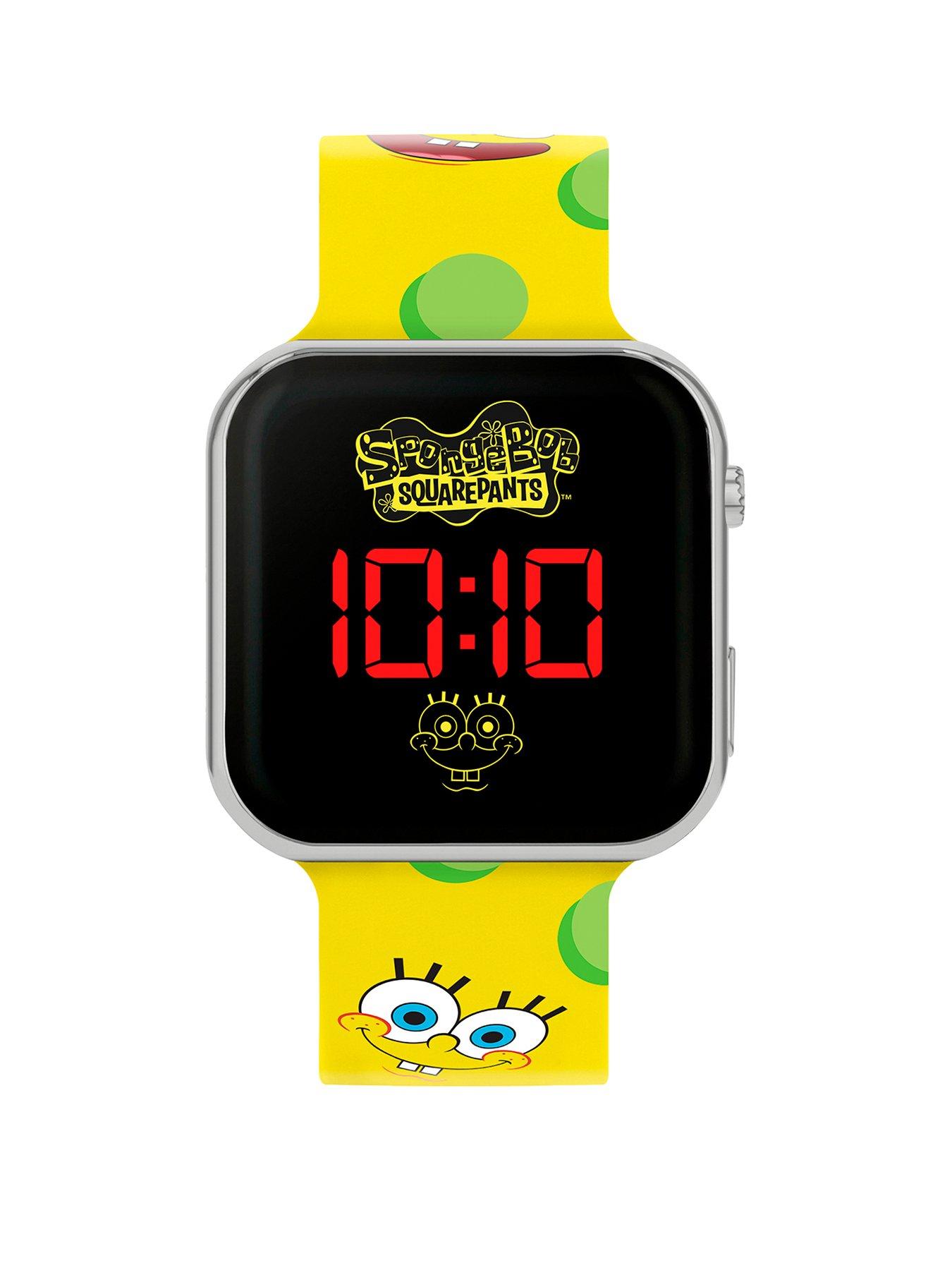 Image 1 of 3 of Nickelodeon Nickelodeon SpongeBob Yellow LED Watch with Printed Silicone Strap