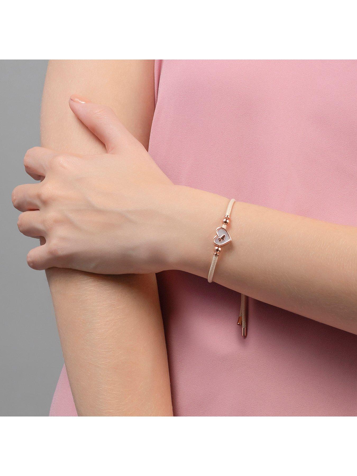 Mother of Pearl Heart Bracelet - Rose Gold Plated