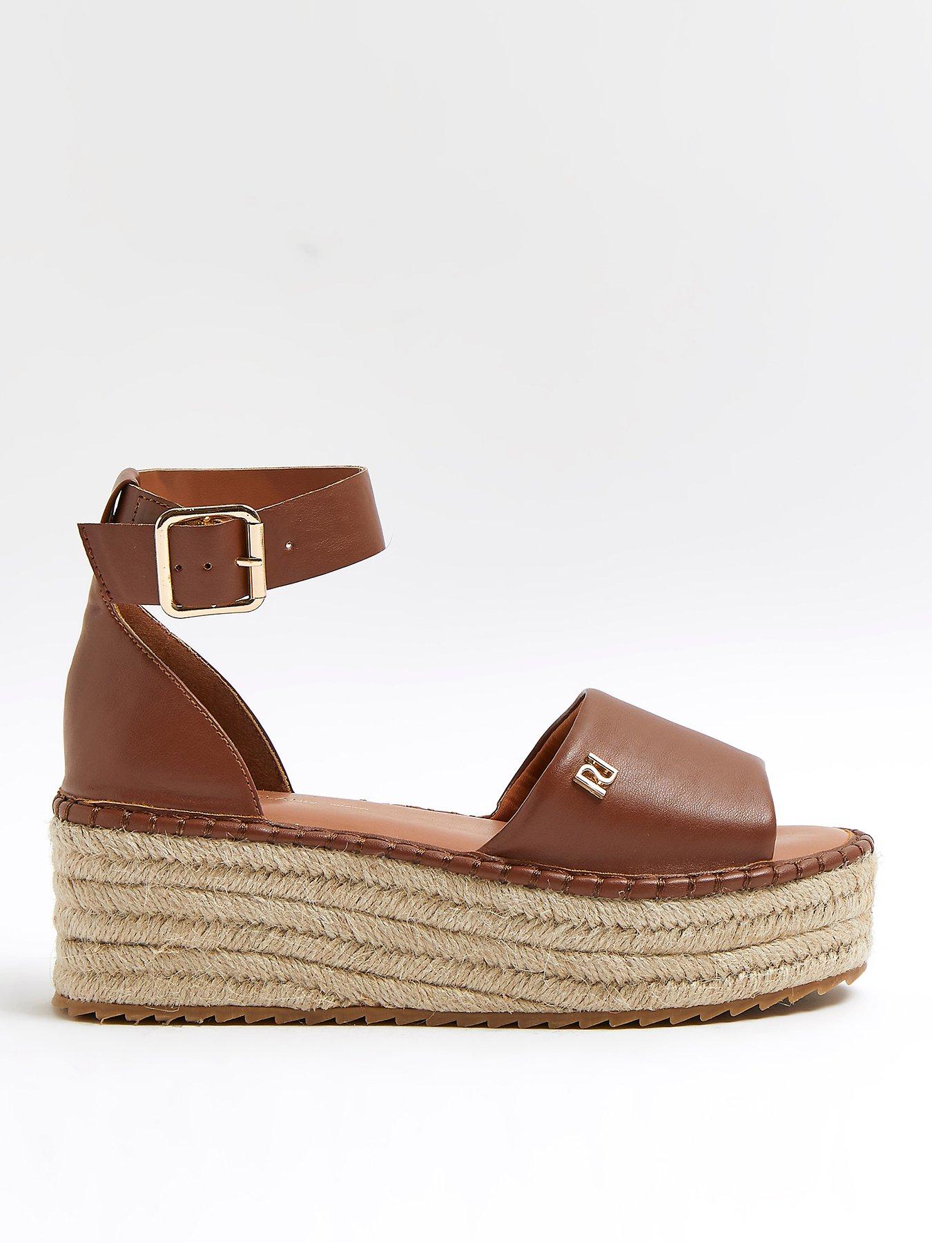 Wide fit espadrille 2025 flatform sandals