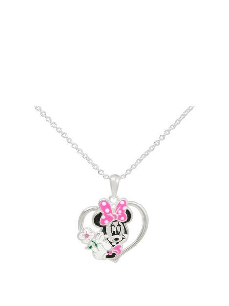 disney-minnie-mouse-enamel-silver-plated-heart-necklace