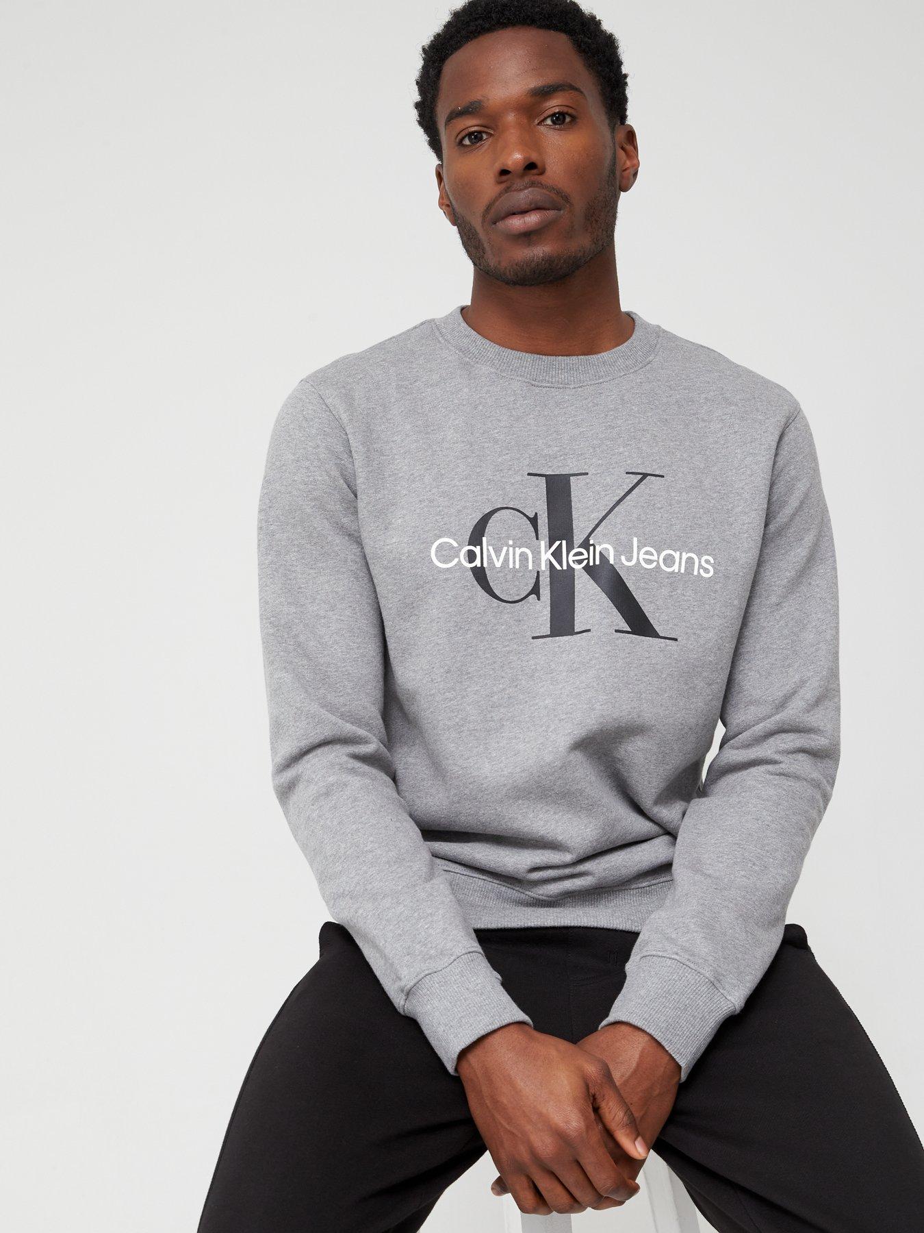 Whitney Draaien Schildknaap Calvin Klein Jeans Monogram Logo Sweatshirt - Mid Grey Heather | Very  Ireland