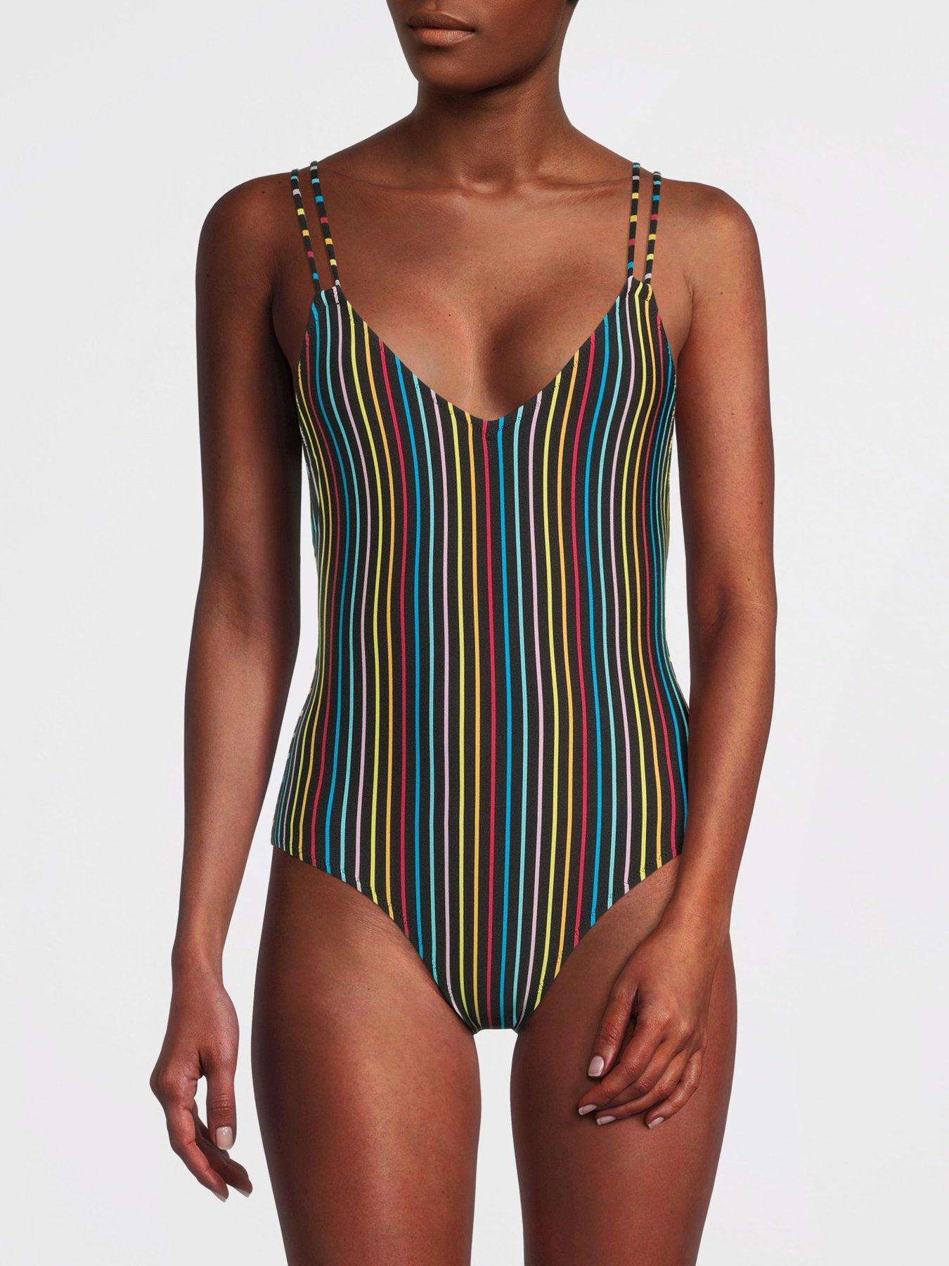 pinstripe swimsuit
