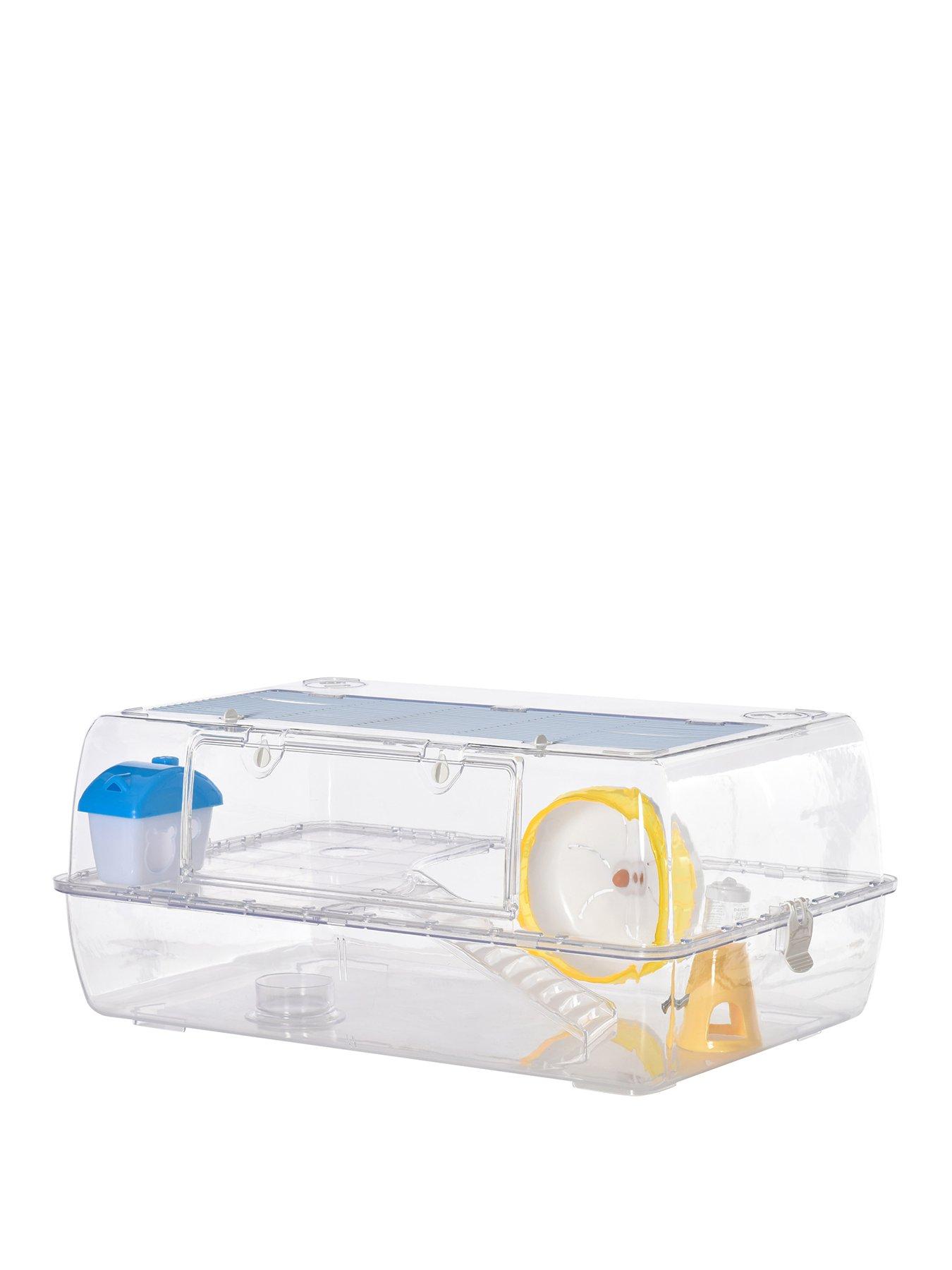 Image of PawHut PawHut Portable 2 Storey Small animal Cage with Running Wheel Drinker Feeding Bowl