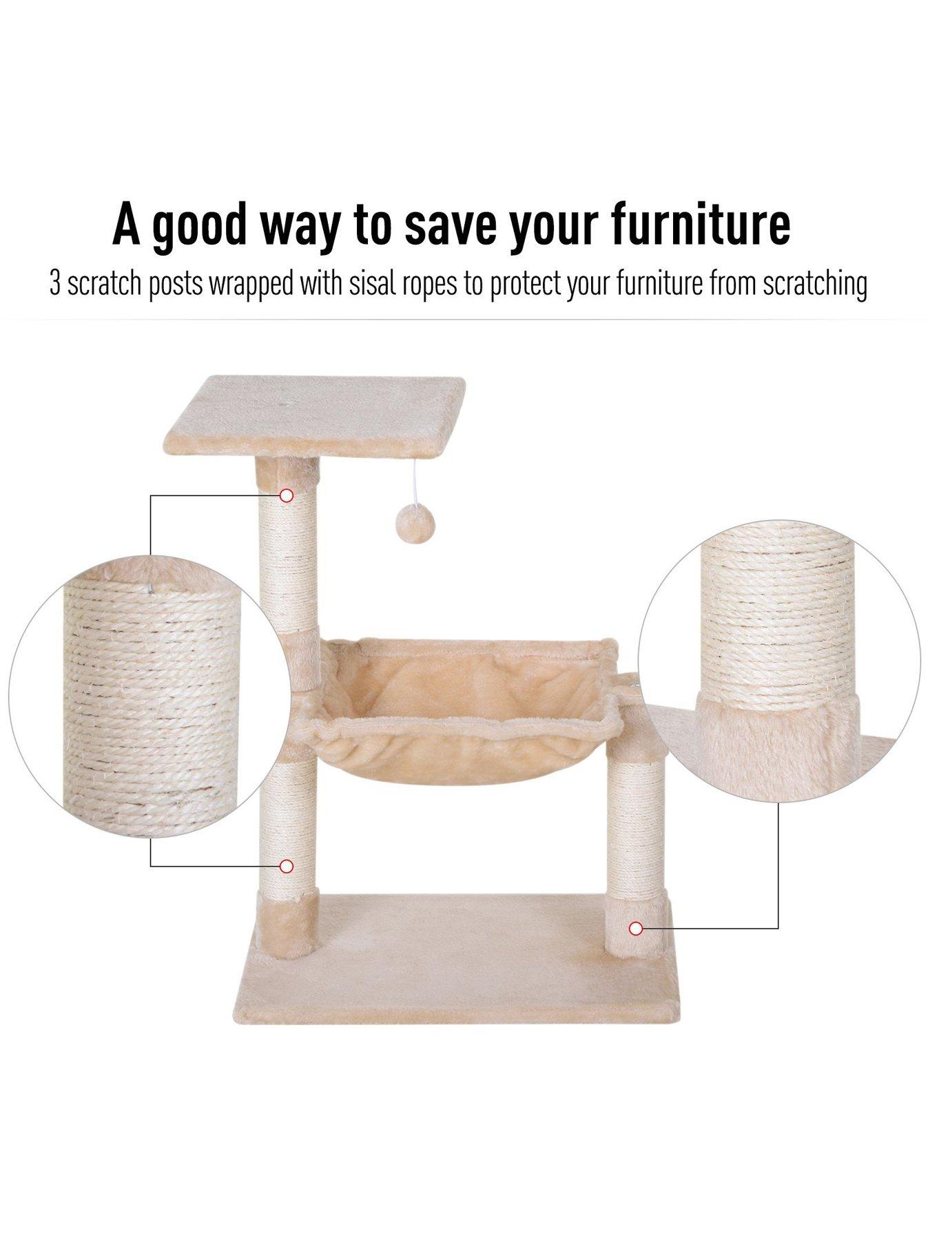 Image 4 of 6 of PawHut Cat Tree Hammock Bed