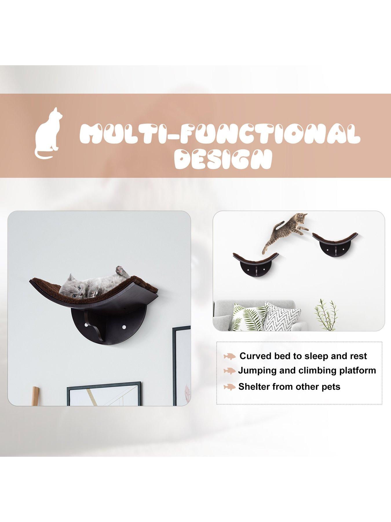 Image 4 of 6 of PawHut PawHut Cats Wall-Mounted MDF Shelf Bed