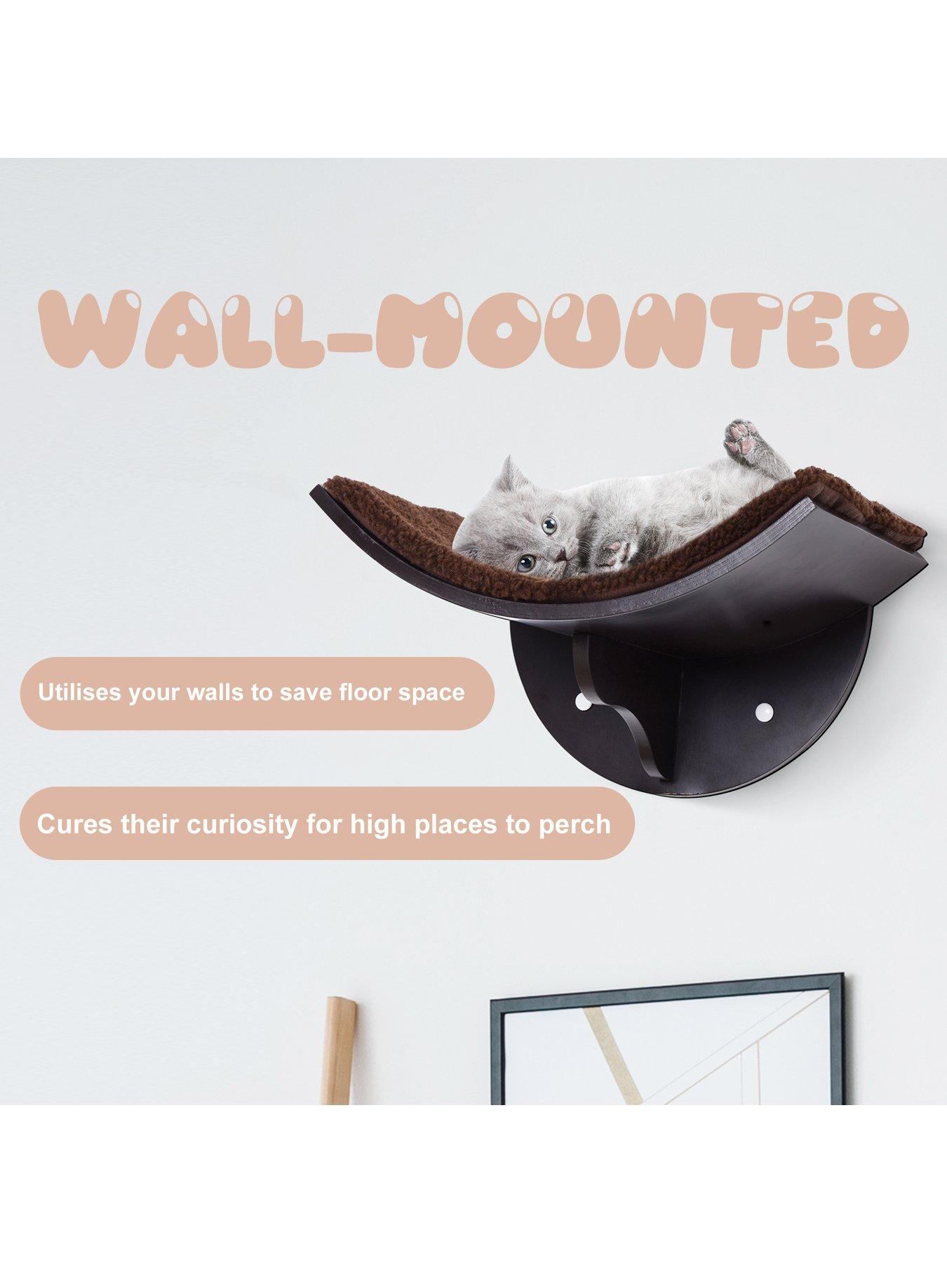 Image 6 of 6 of PawHut PawHut Cats Wall-Mounted MDF Shelf Bed