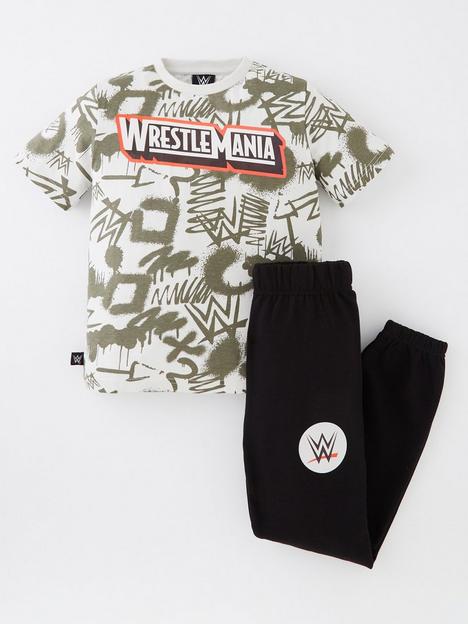 wwe-2-piece-graffiti-t-shirt-and-jogger-set-whiteblack