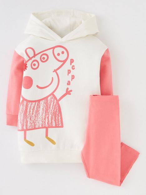 peppa-pig-girls-peppa-pig-2-piece-hoodie-dress-and-legging-set-pink