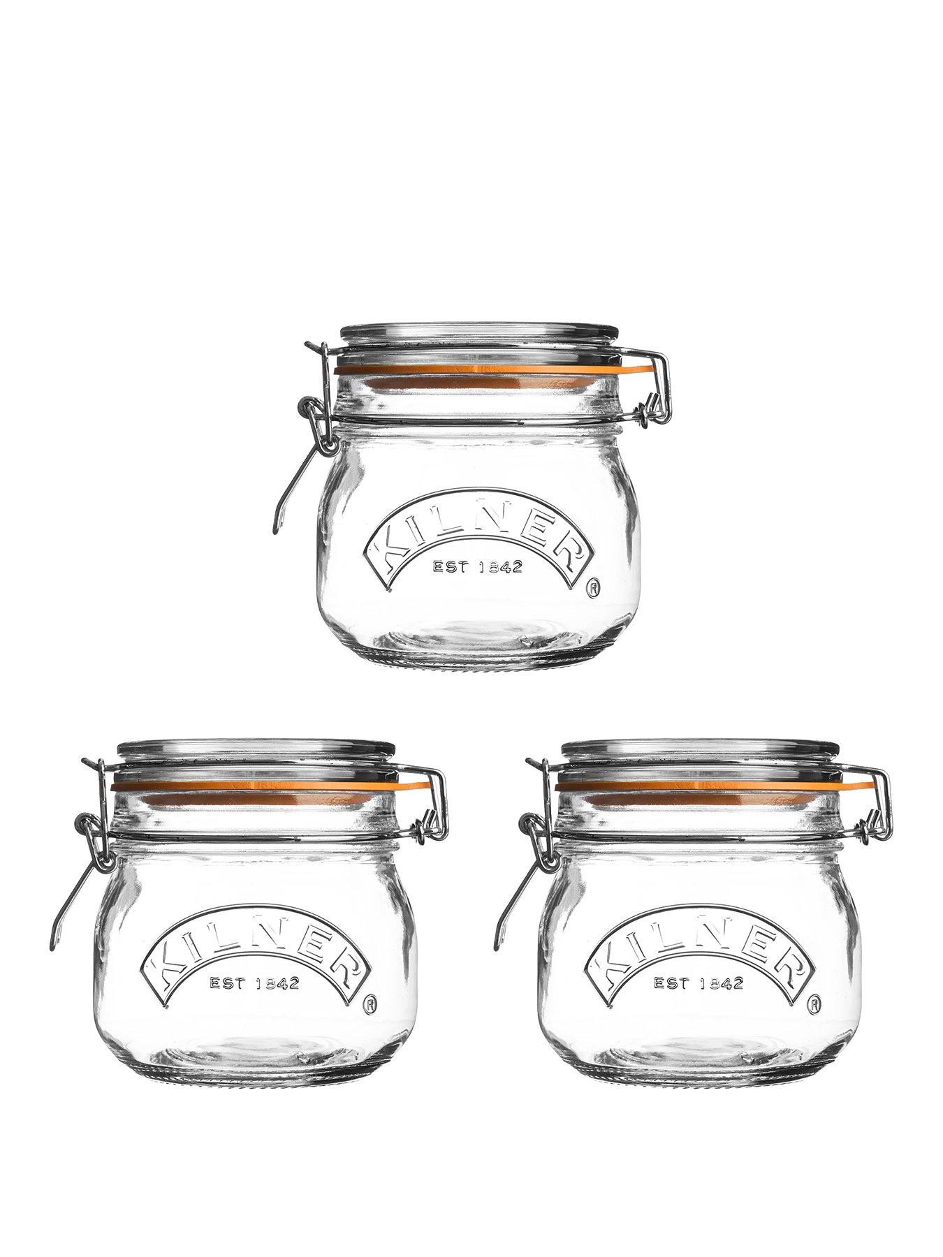 undefined Set Of 3 Clip Top Round Jars