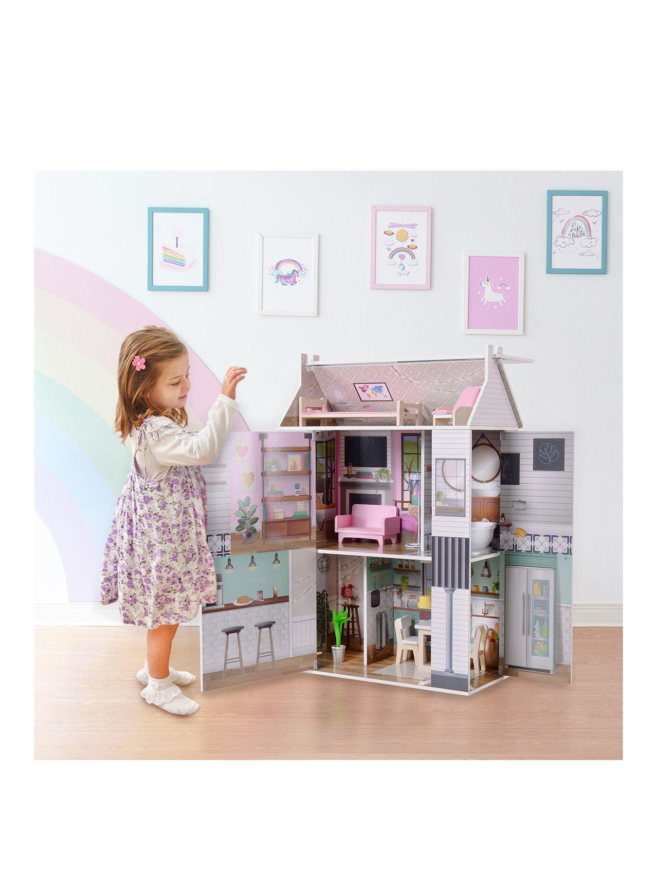 Image 1 of 6 of Teamson Kids Olivia's Little World - Dreamland 3 side open Farmhouse Doll House