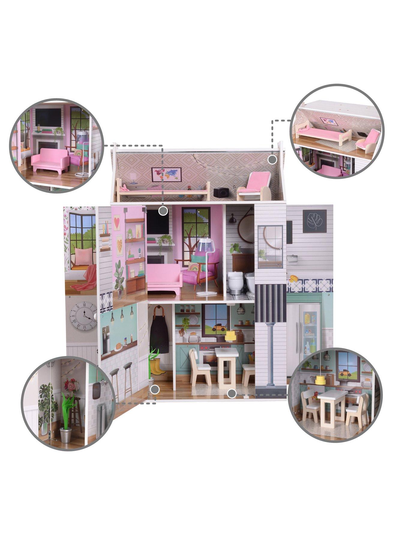 Image 3 of 6 of Teamson Kids Olivia's Little World - Dreamland 3 side open Farmhouse Doll House