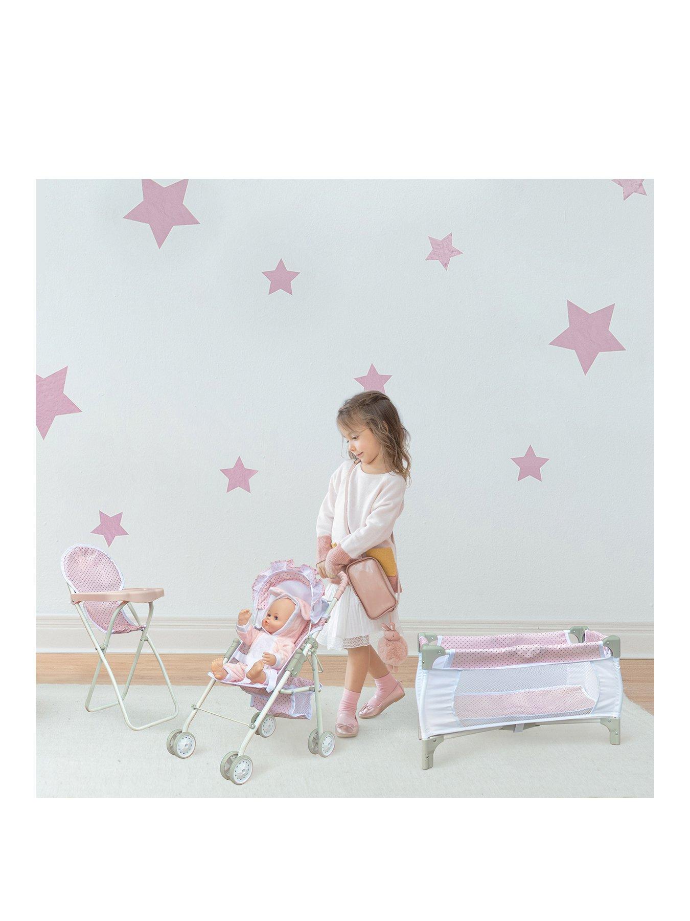 Dolls cot best sale and highchair