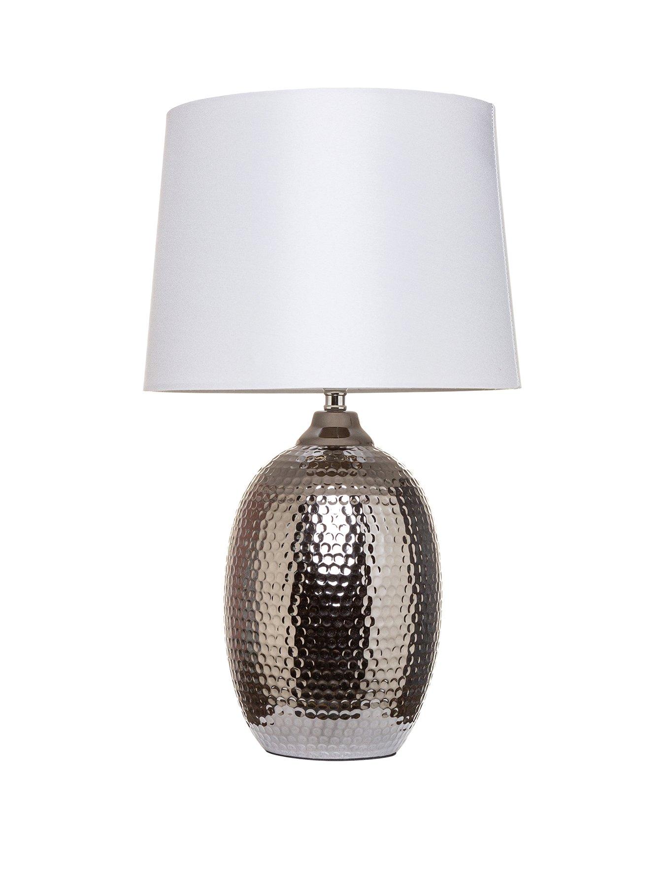 Hammered silver best sale table lamp