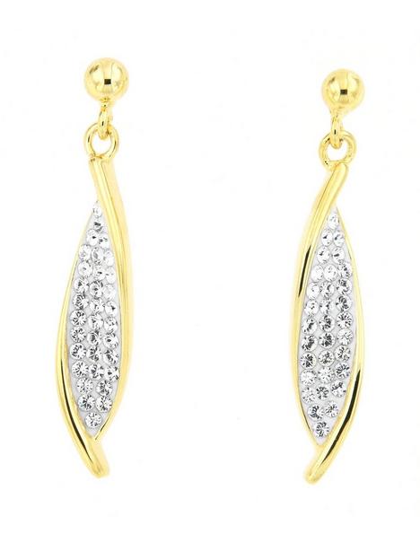 evoke-sterling-silver-gold-plated-crystal-twist-stud-earrings