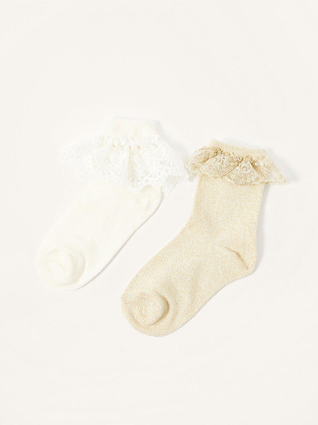 monsoon-girls-2-pack-socks-gold