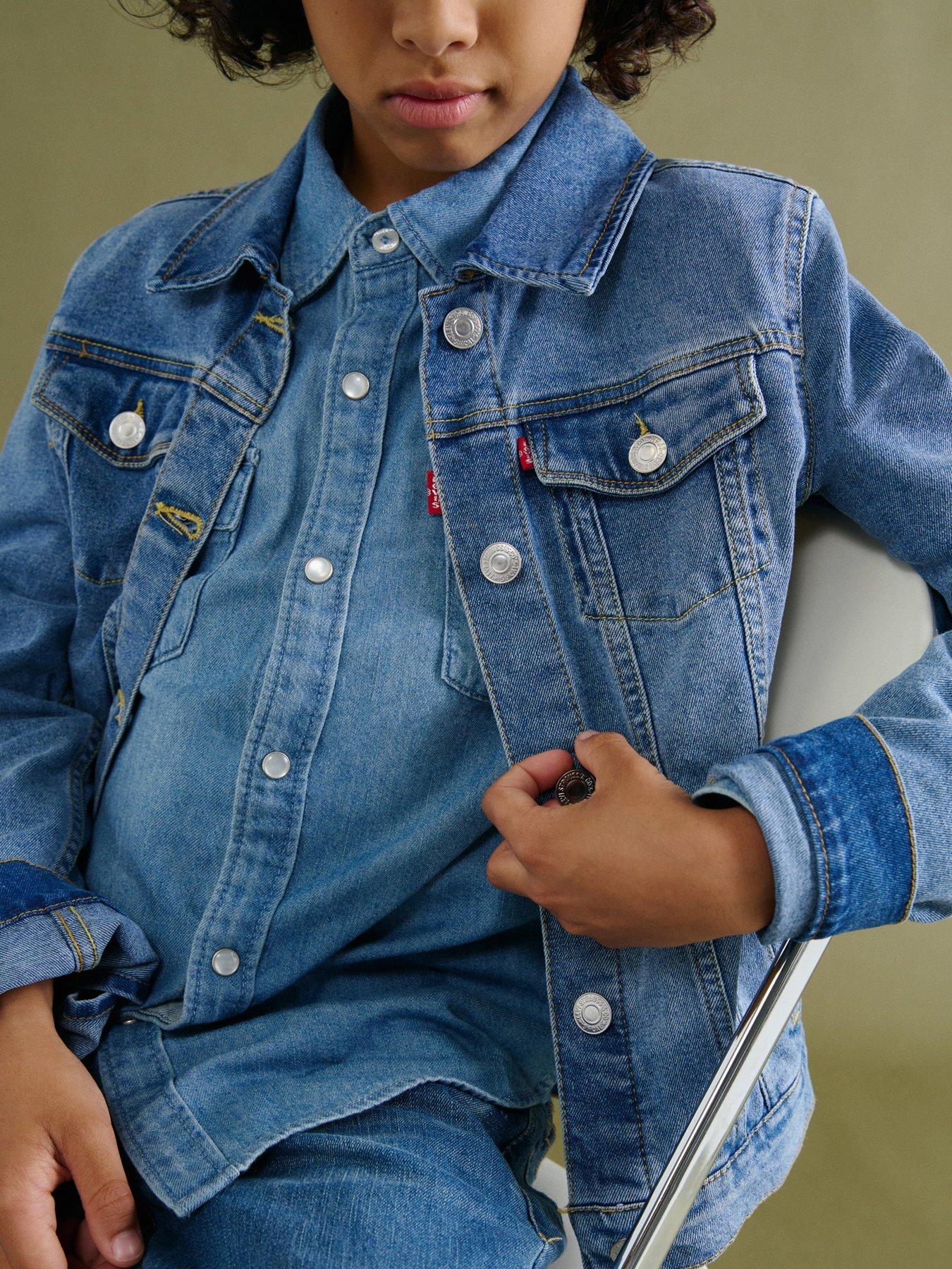 Image 4 of 5 of Levi's Boys Trucker Denim Jacket - Blue