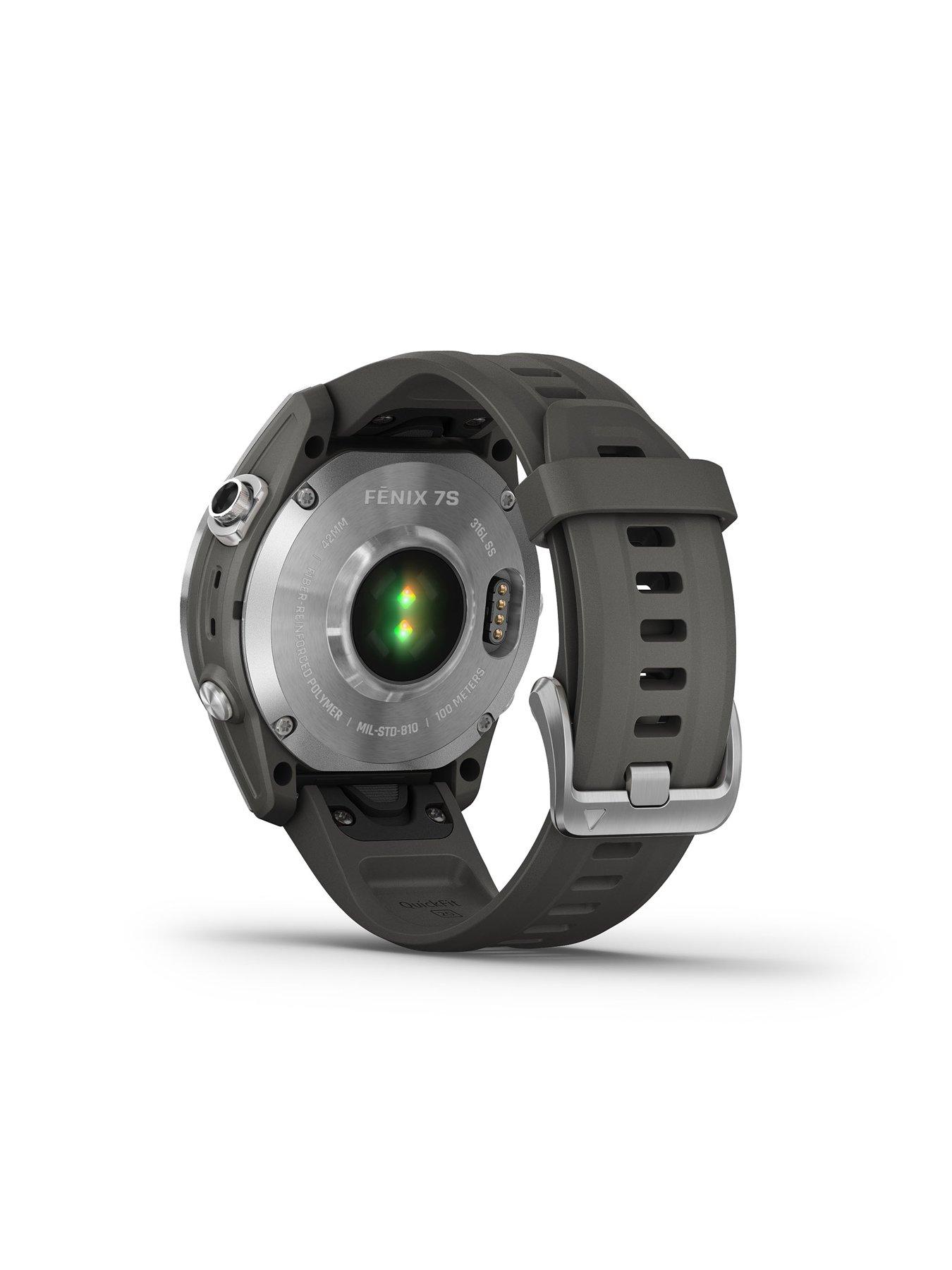 Image 4 of 8 of Garmin Fenix 7S Multisport GPS Watch - Silver with Graphite Band