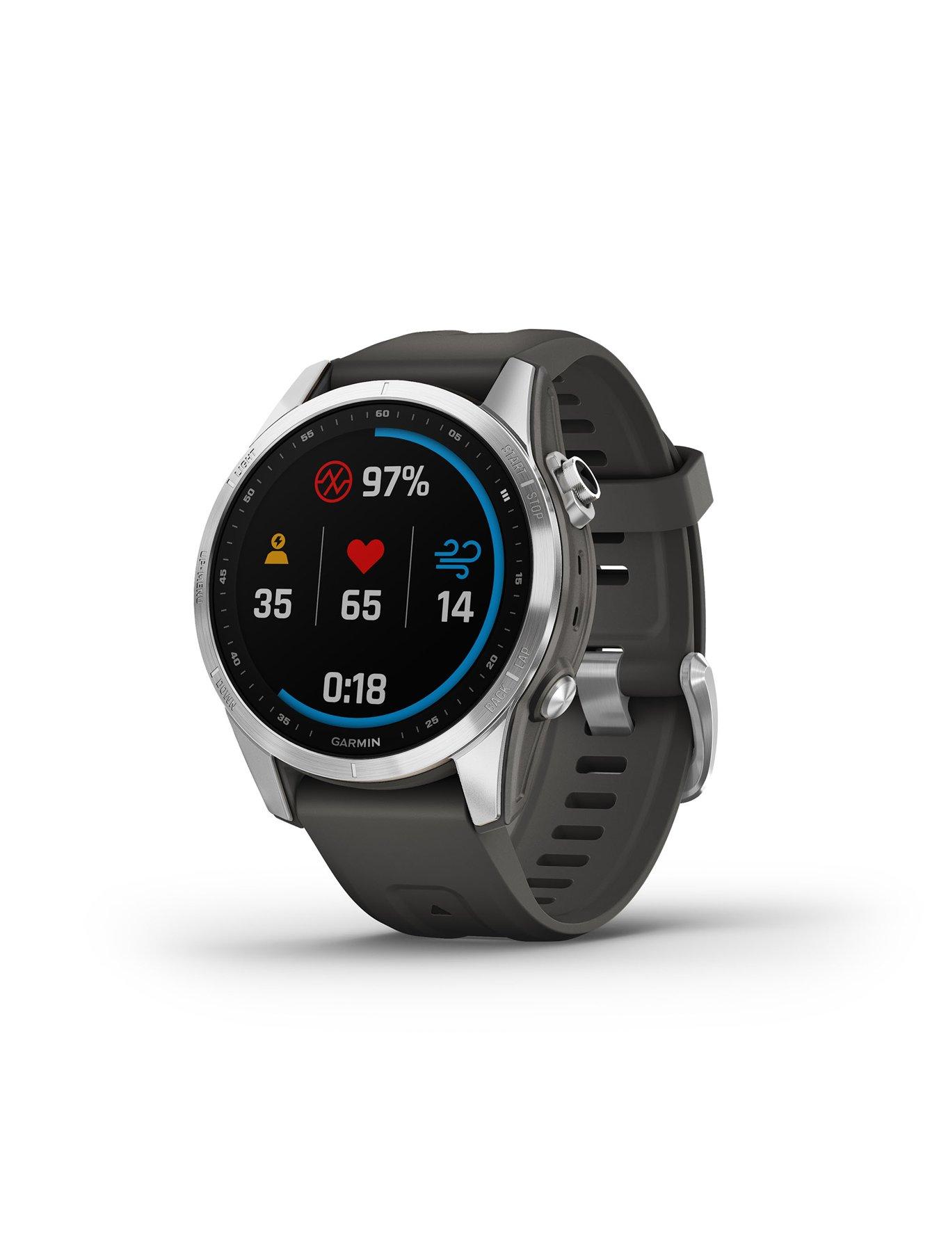 Image 7 of 8 of Garmin Fenix 7S Multisport GPS Watch - Silver with Graphite Band