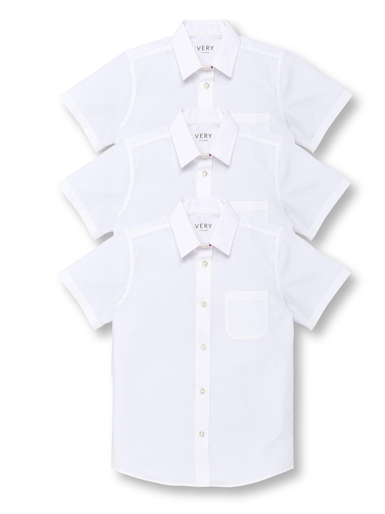 Image 2 of 7 of The Very Collection Girls 3 Pack Easy Iron Short Sleeve Blouses - White