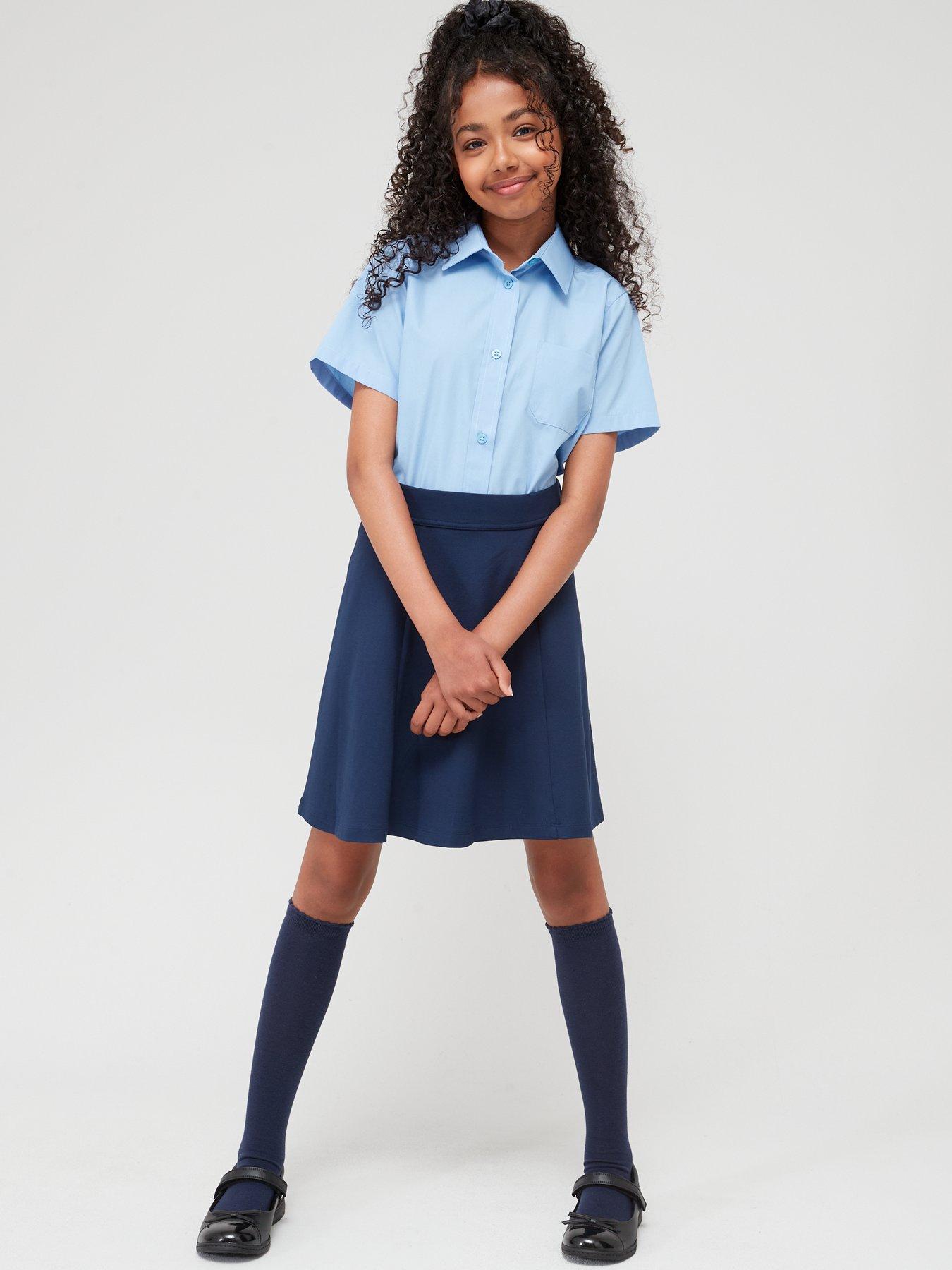 the-very-collection-girlsnbsppolyester-short-sleeve-blouses-3-packnbsp--bluefront