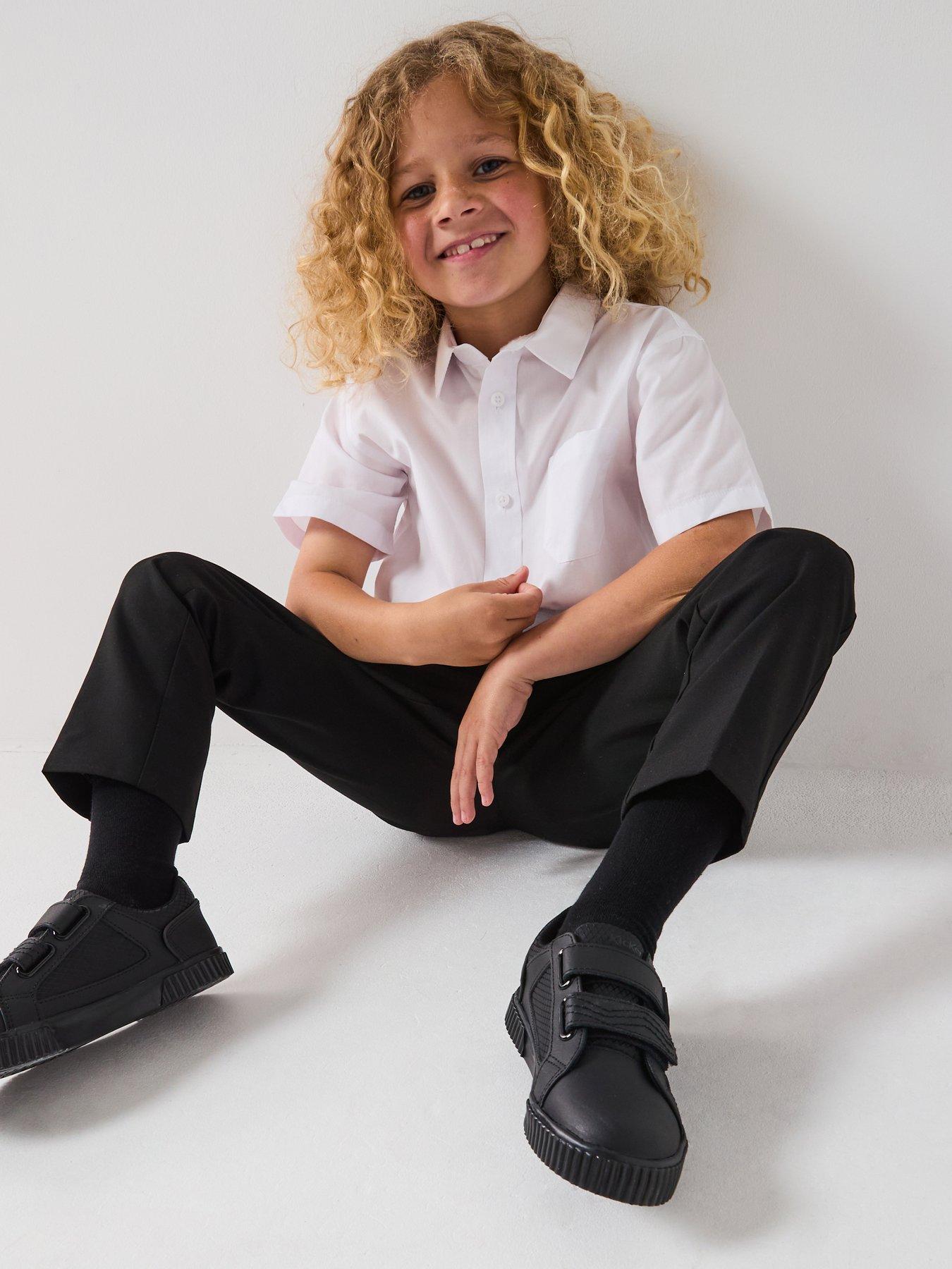 Image 1 of 6 of The Very Collection Boys 5 Pack Short Sleeve School Shirt - White