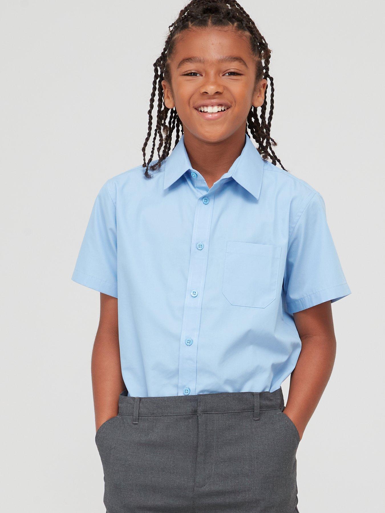 everyday-boys-3-packnbspshort-sleeve-schoolnbspshirts-blue