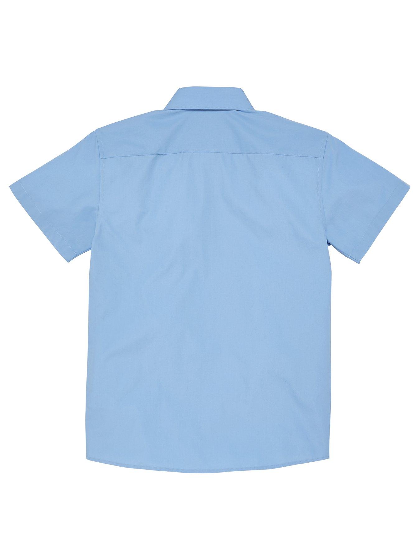 Image 3 of 6 of The Very Collection Boys 3 Pack&nbsp;Short Sleeve School&nbsp;Shirts - Blue