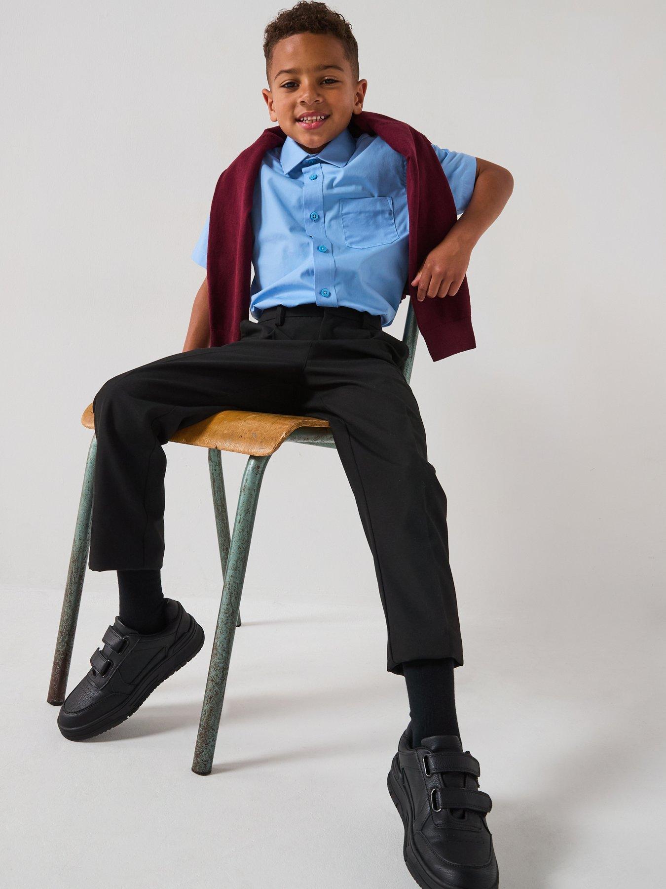 Image 6 of 6 of The Very Collection Boys 3 Pack&nbsp;Short Sleeve School&nbsp;Shirts - Blue