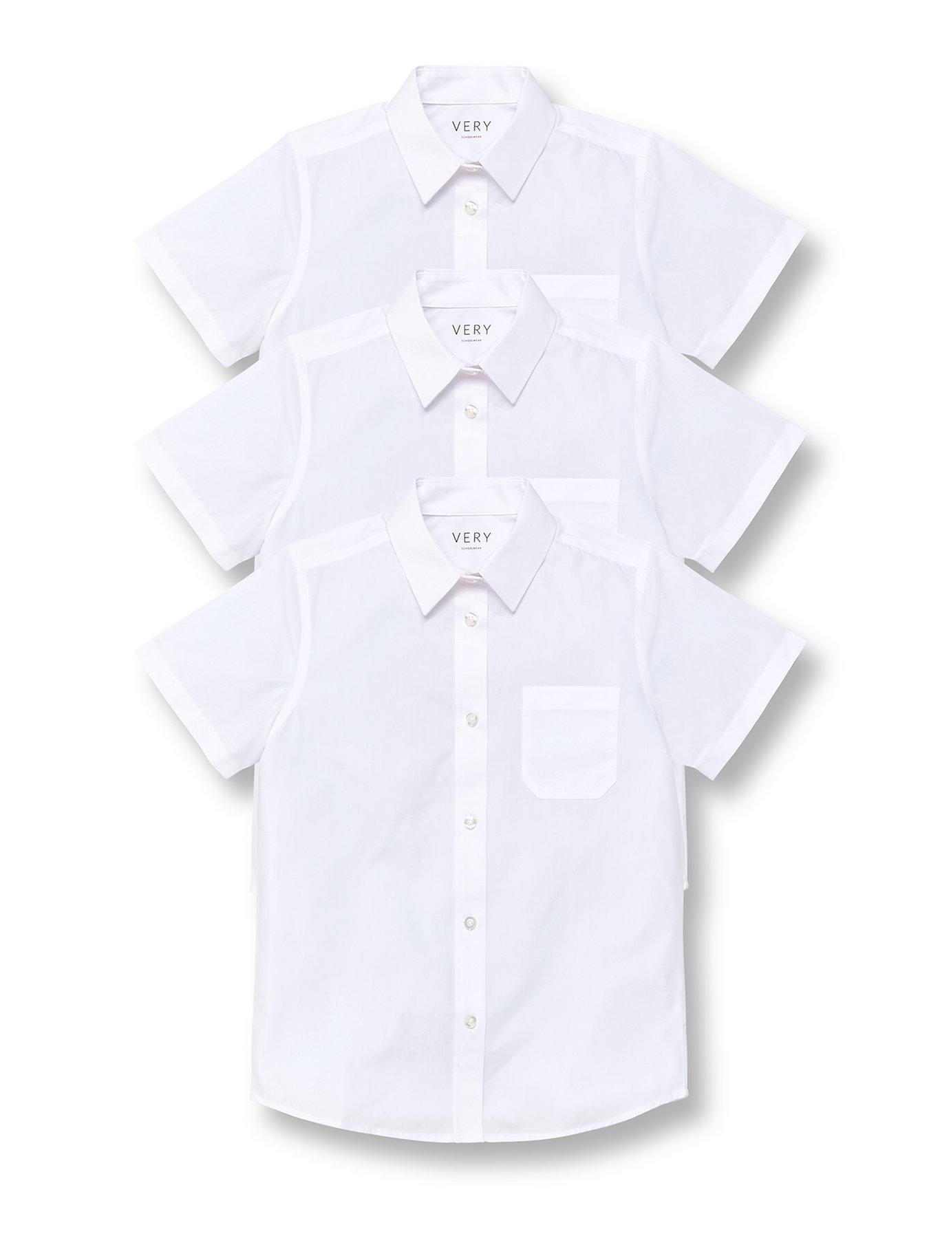Image 2 of 6 of The Very Collection Boys 3 Pack&nbsp;Short Sleeve School&nbsp;Shirts - White