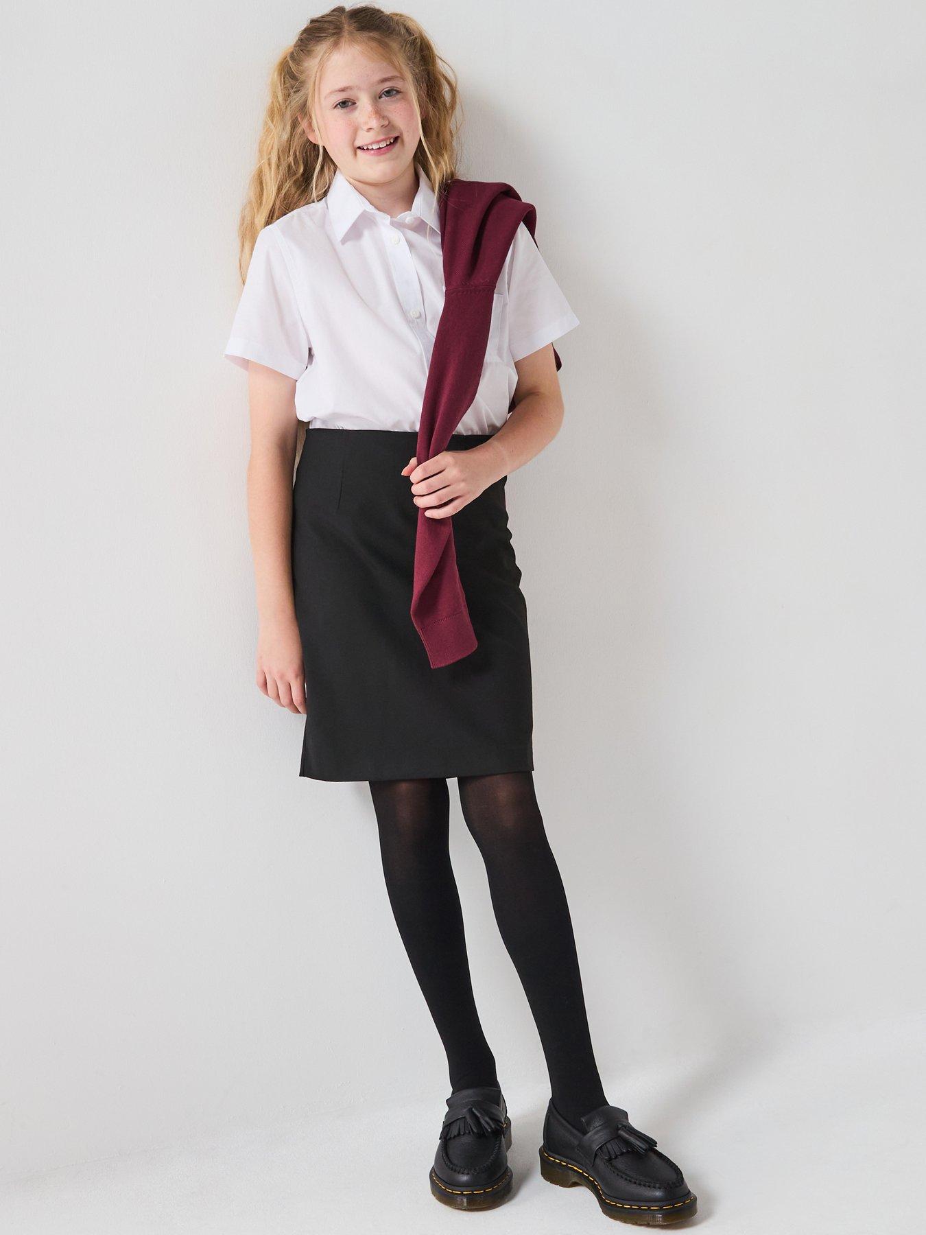 The Very Collection Girls 5 Pack Short Sleeve School Blouses - White