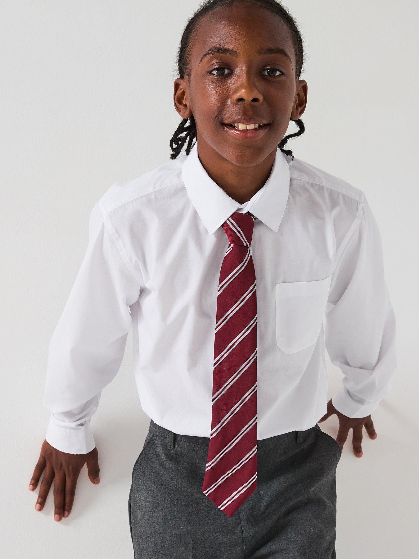 The Very Collection Boys 3 Pack Long Sleeve Shirts - White