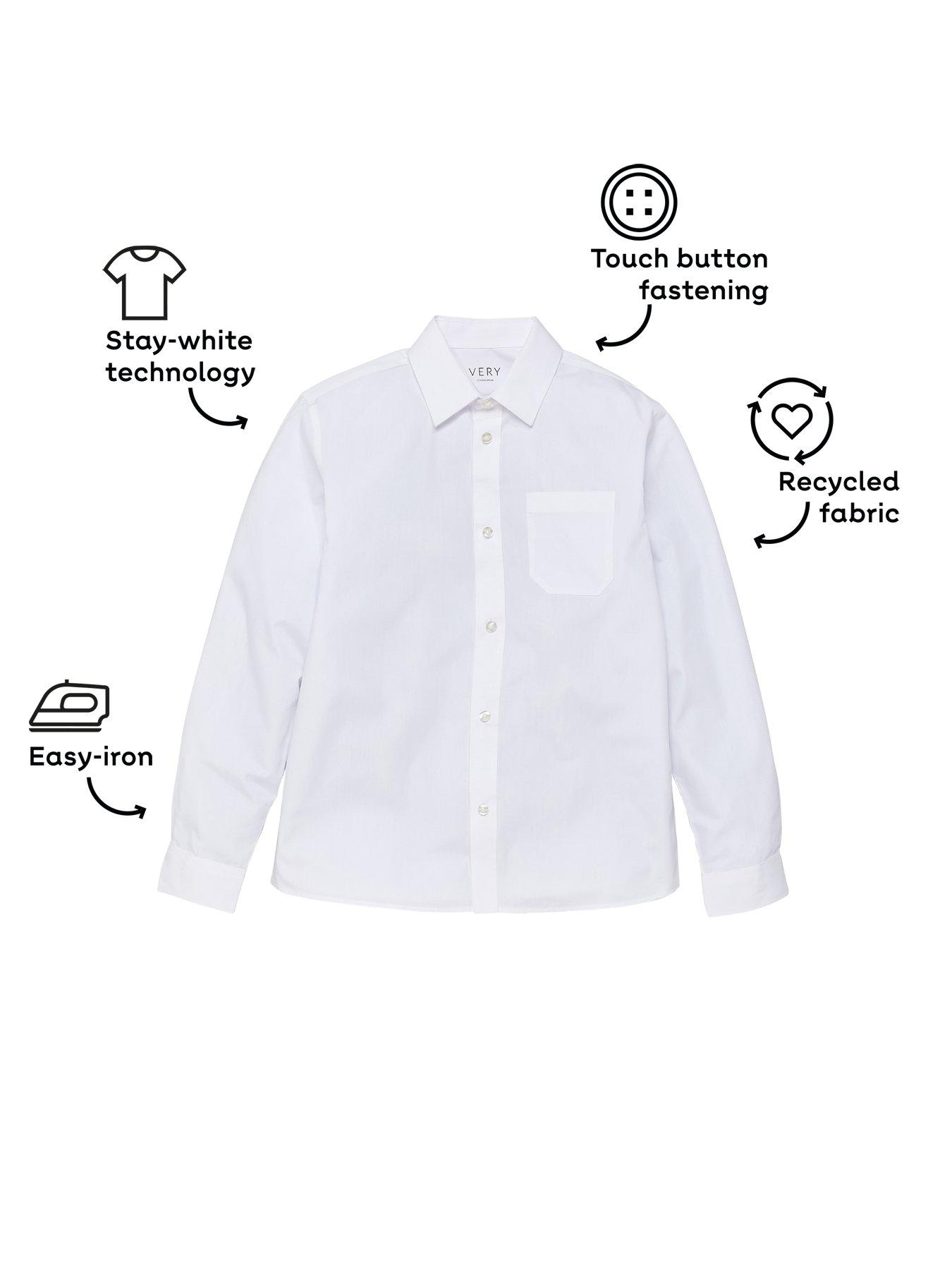 Image 4 of 6 of The Very Collection Boys 3 Pack&nbsp;Long Sleeve Shirts - White