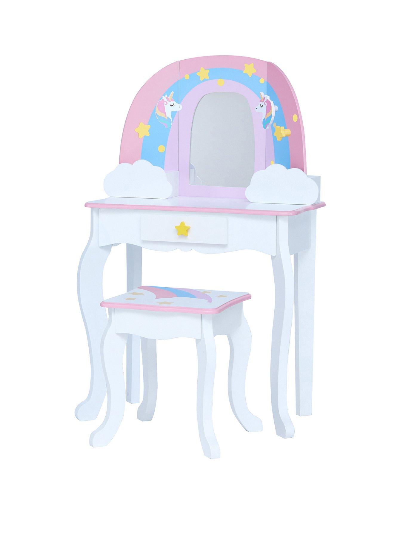 teamson-kids-fantasy-fields-little-dreamer-kidsnbspvanity-table-and-stoolnbspsetback